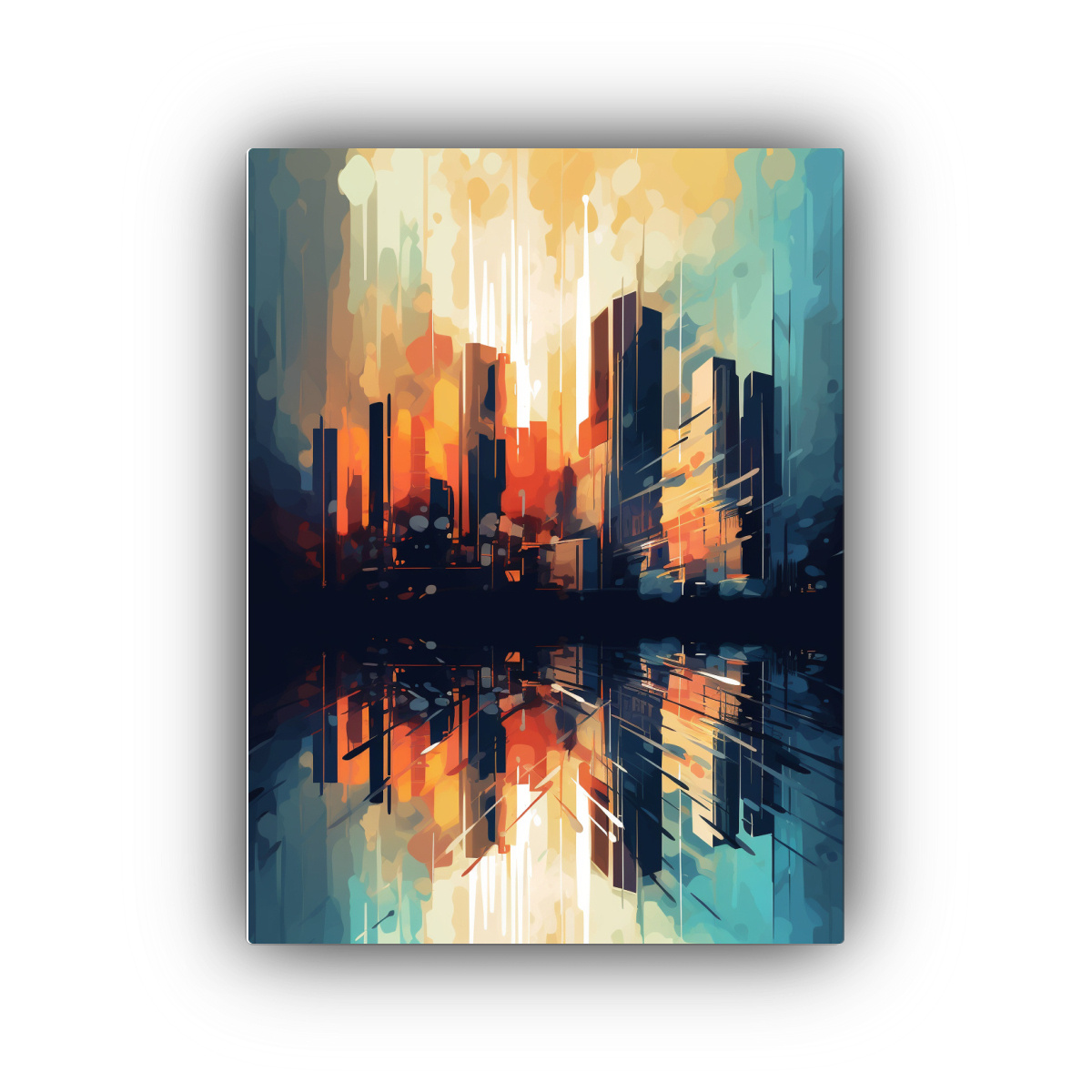 CUADRO ABSTRACTO CIUDAD VISIÓN LIENZO 30X45 CM - 1