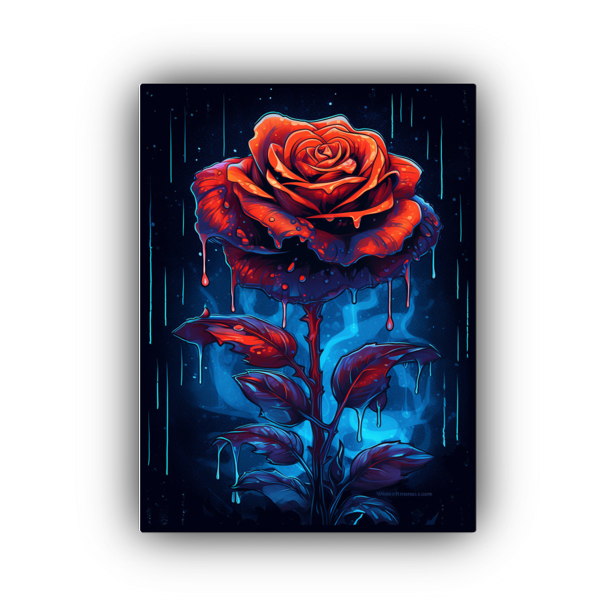 PINTURA DECORATIVA ESQUEMA ROSA NEGRA GÓTICA CON 20X30 CM - 1
