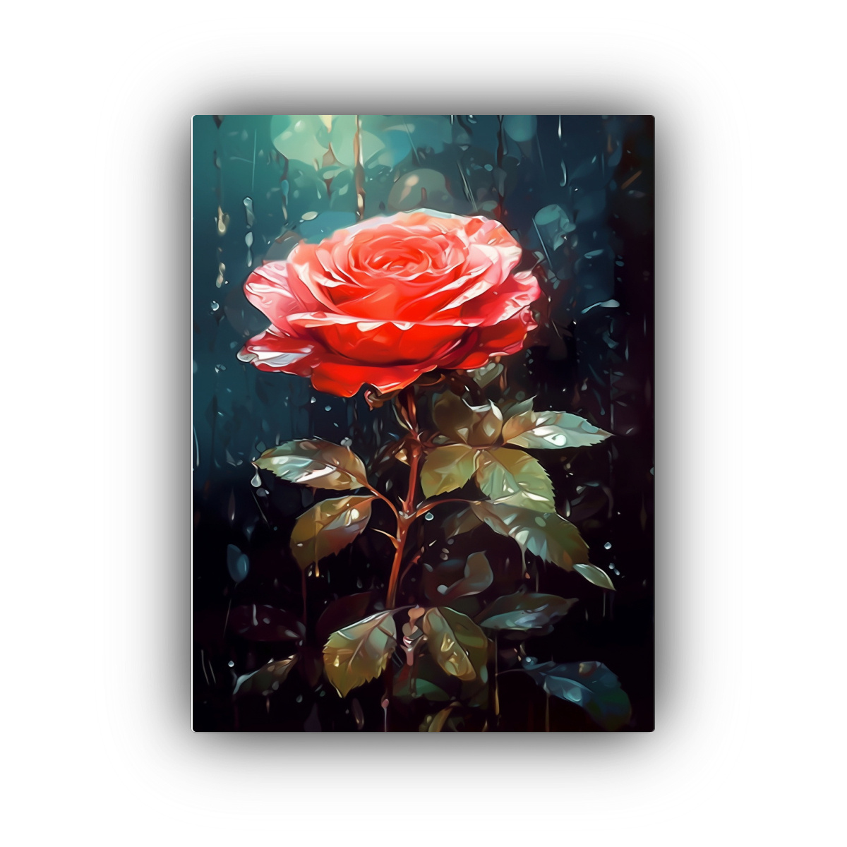 DE ARTE MODERNO CON DISEÑO DE ROSAS ROJAS EN 60X90 CM - 1