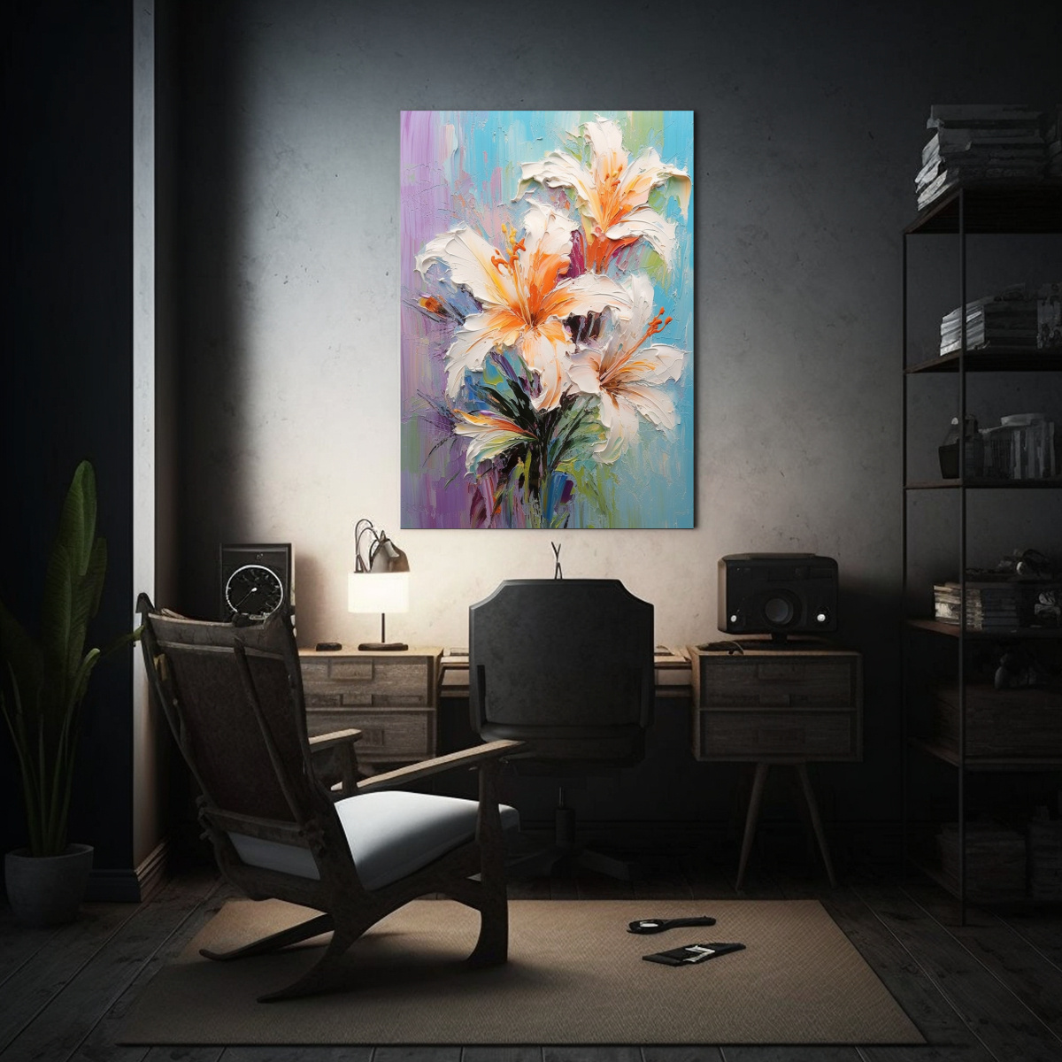 ARTE DE PARED MAGICIAN LILY: PINTURA ABSTRACTA 30X45 CM - 2