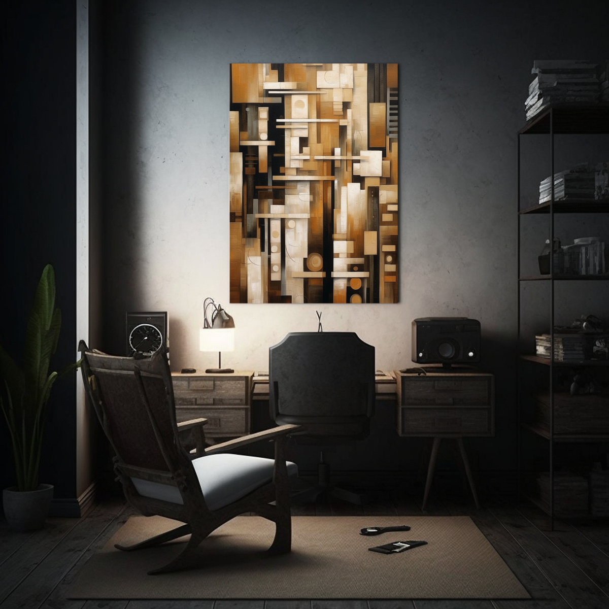 PINTURA MODERNA DE ESQUEMA EN BASTIDOR, 50X75 CM - 2