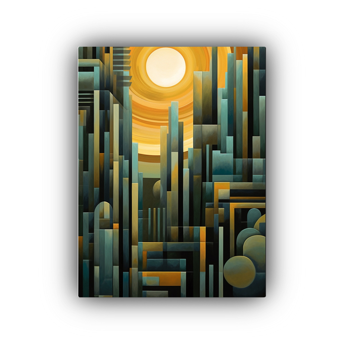 CUADRO DE ESPACIO GEOMÉTRICO MODERNO, CON 50X65 CM - 1