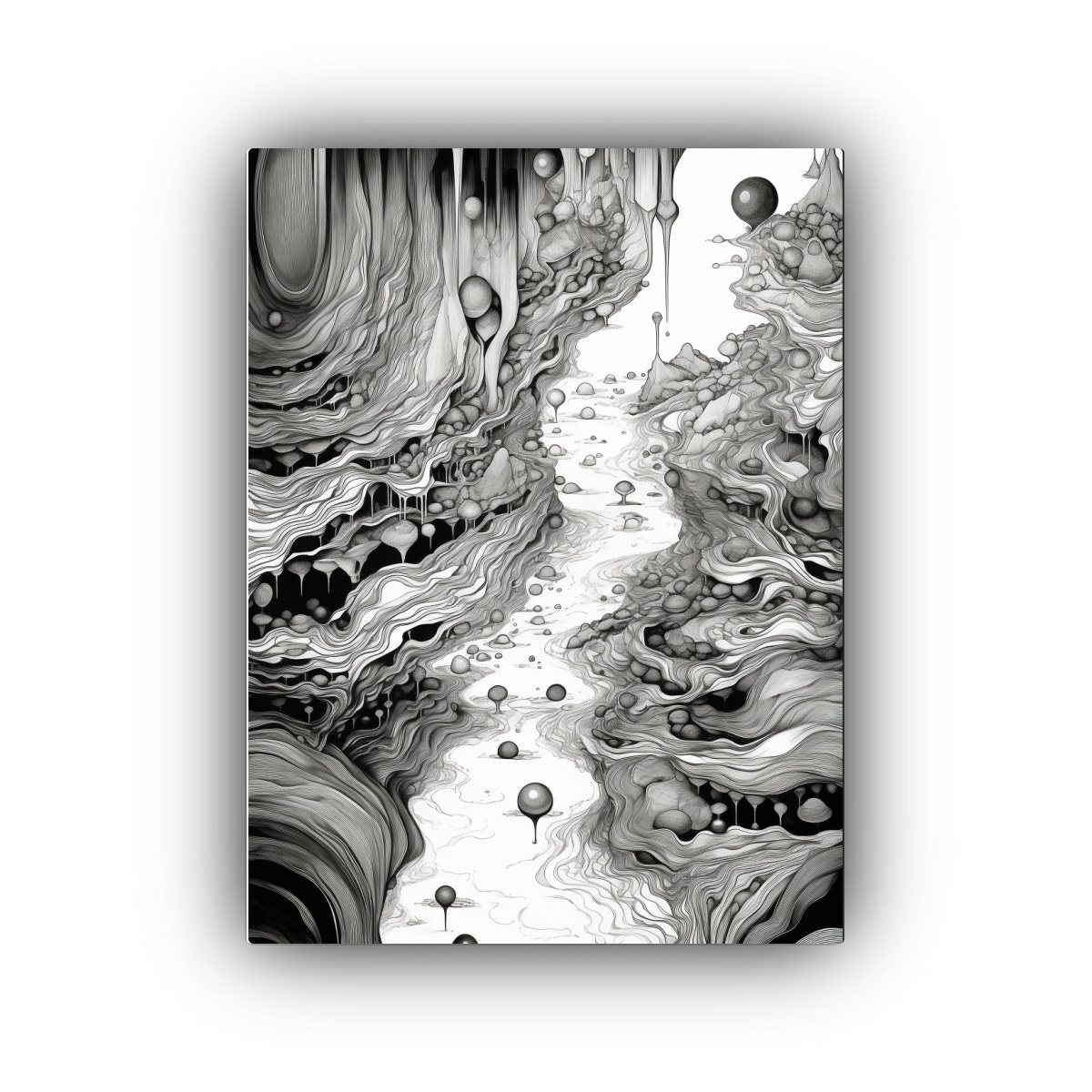 CUADRO LÍQUIDO GEODA ARTE LINEAL MODERNO 30X45 CM - 1