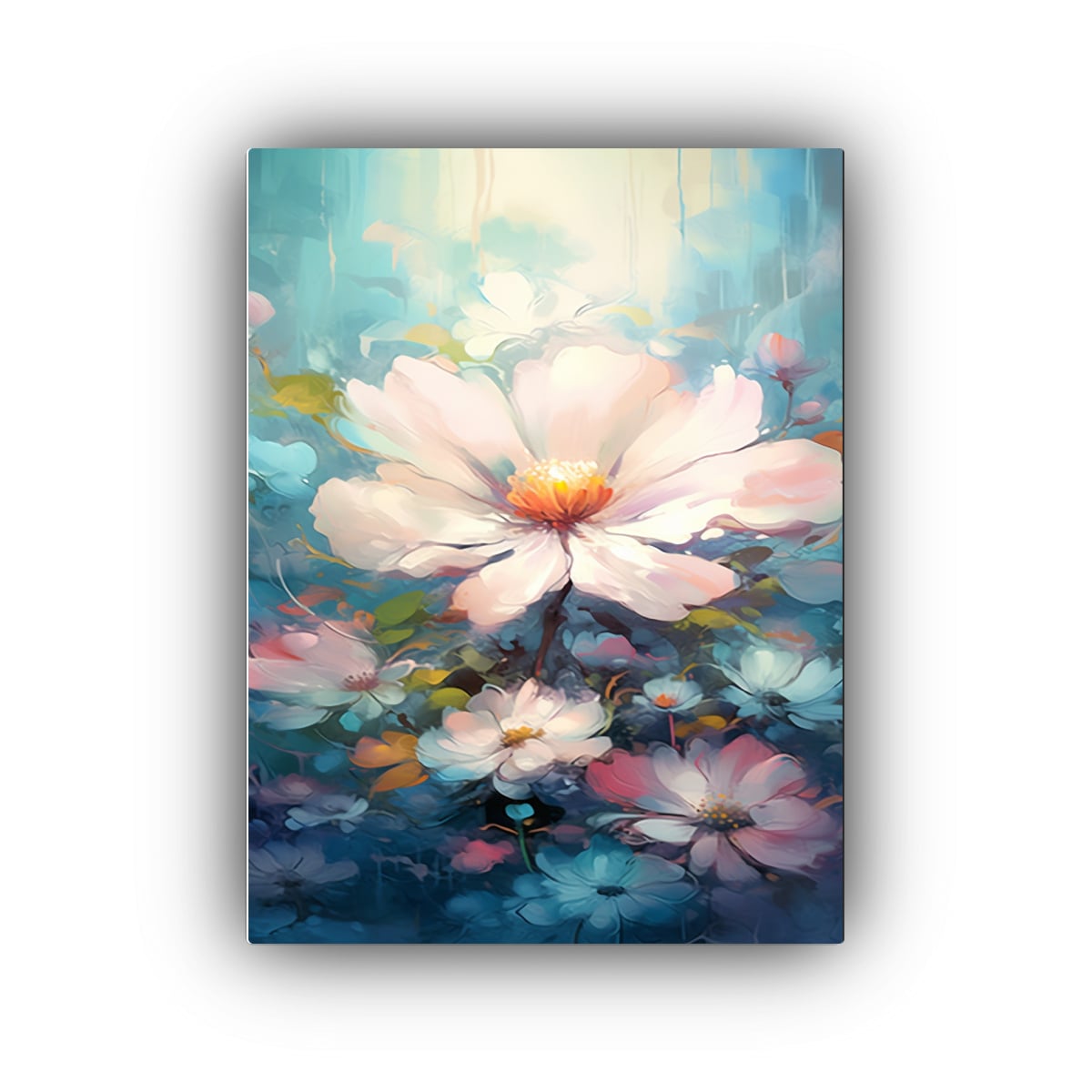 CUADRO DE PARED ABSTRACTO CON FLORES INTENSAS 30X45 CM - 1