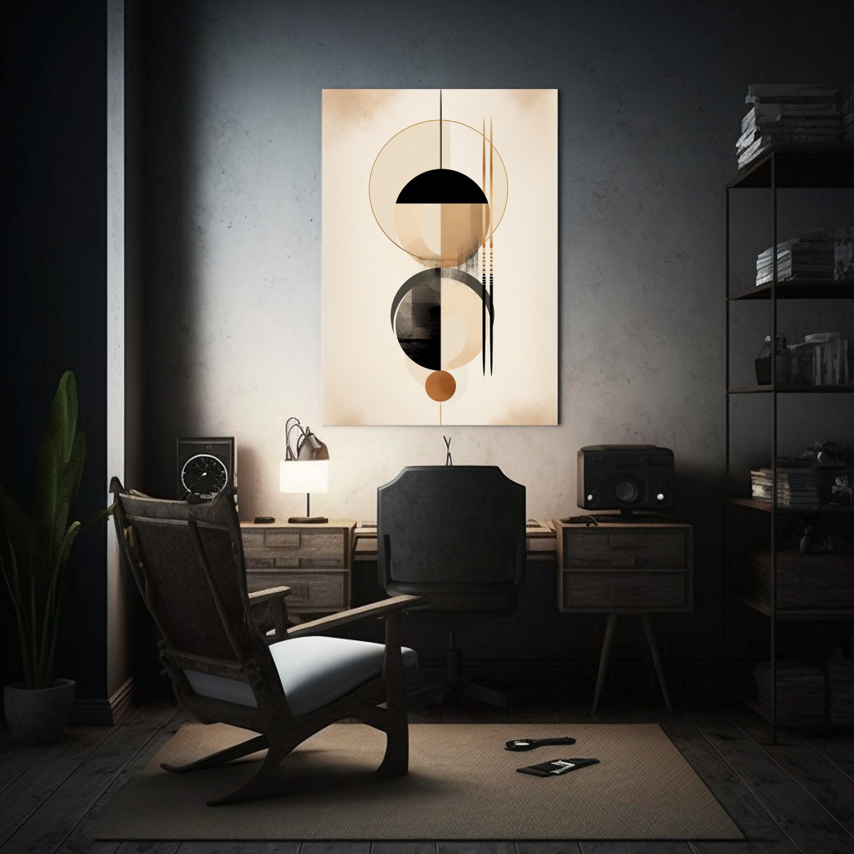 CUADRO TONOS CLÁSICO ESTILO BOHO MINIMAL COLORES 50X65 CM - 2