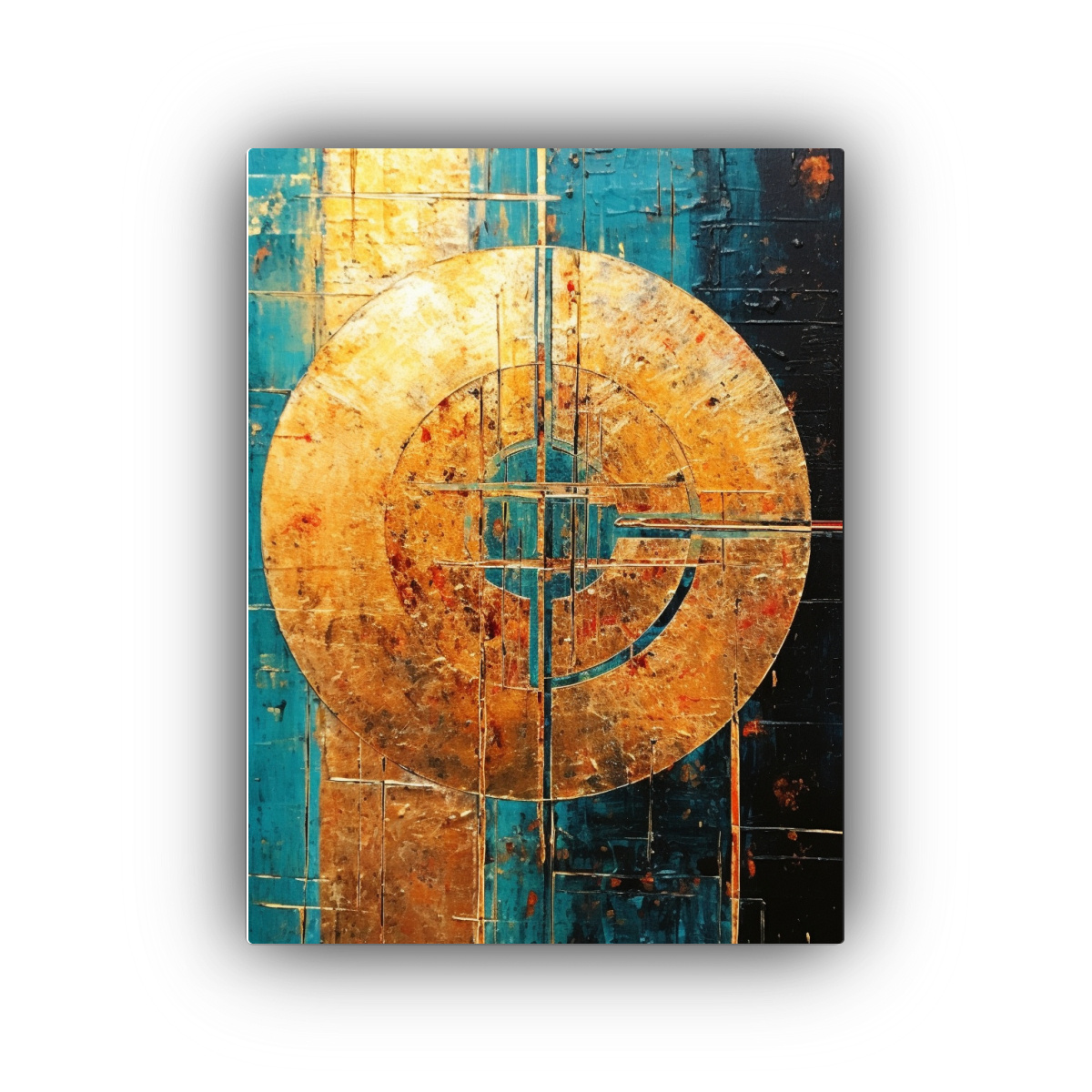 CUADRO DIBUJO IMPACTANTE CÍRCULO EN EL TIEMPO 80X120 CM - 1