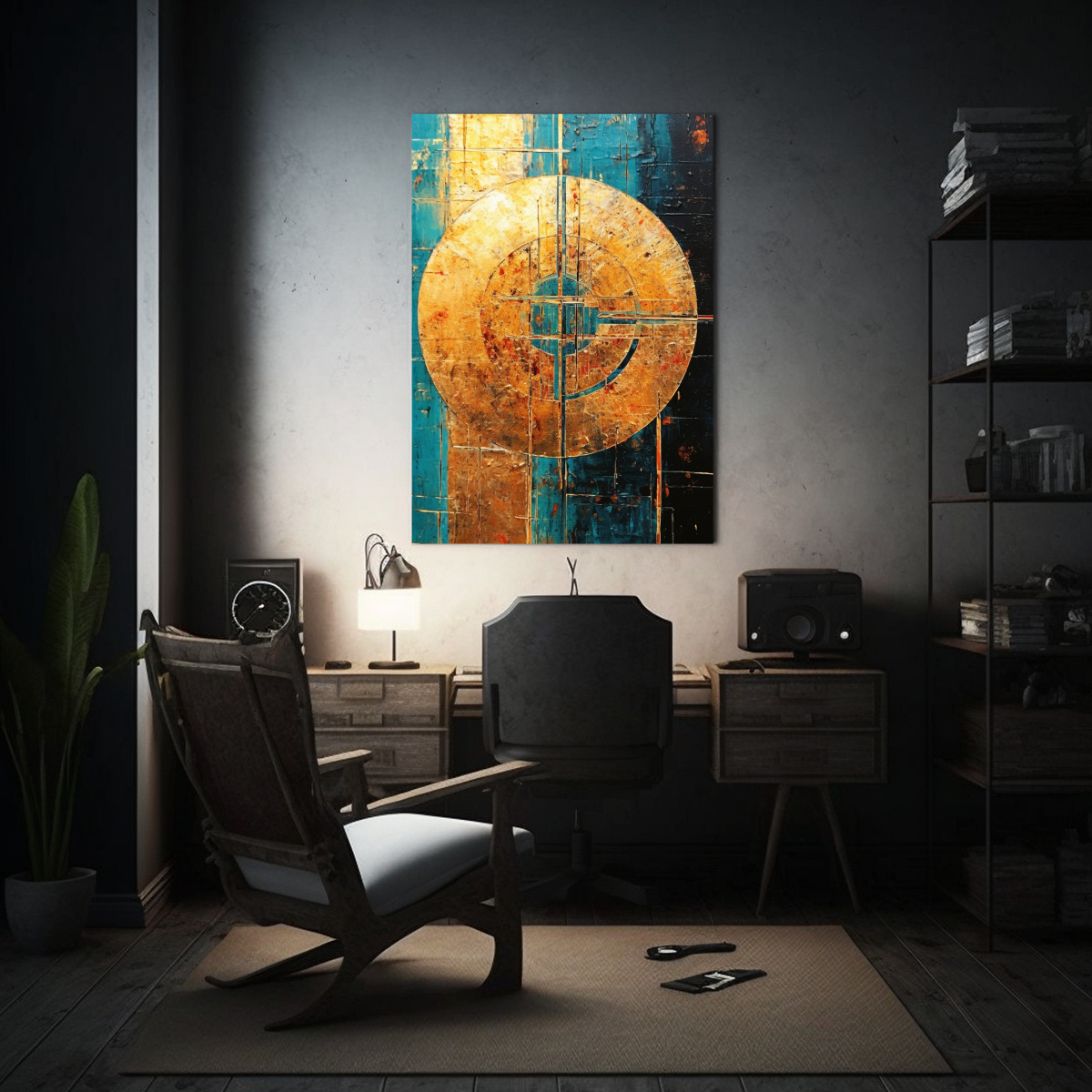 CUADRO DIBUJO IMPACTANTE CÍRCULO EN EL TIEMPO 80X120 CM - 2