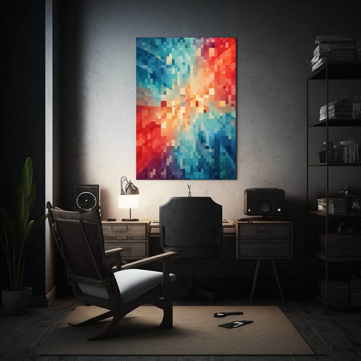 CUADRO DECORATIVO GEOMÉTRICO CON DISEÑO DE 50X75 CM - 2