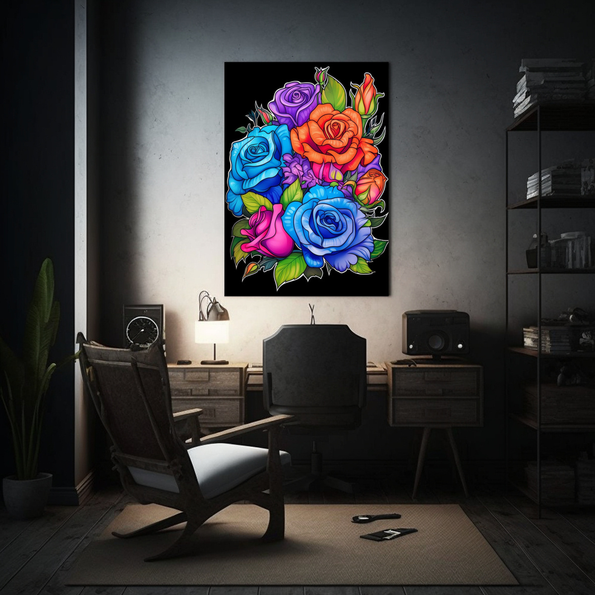 CUADRO ESTILO GALERIA LUMINOSIDAD CON ROSAS DE 50X75 CM - 2