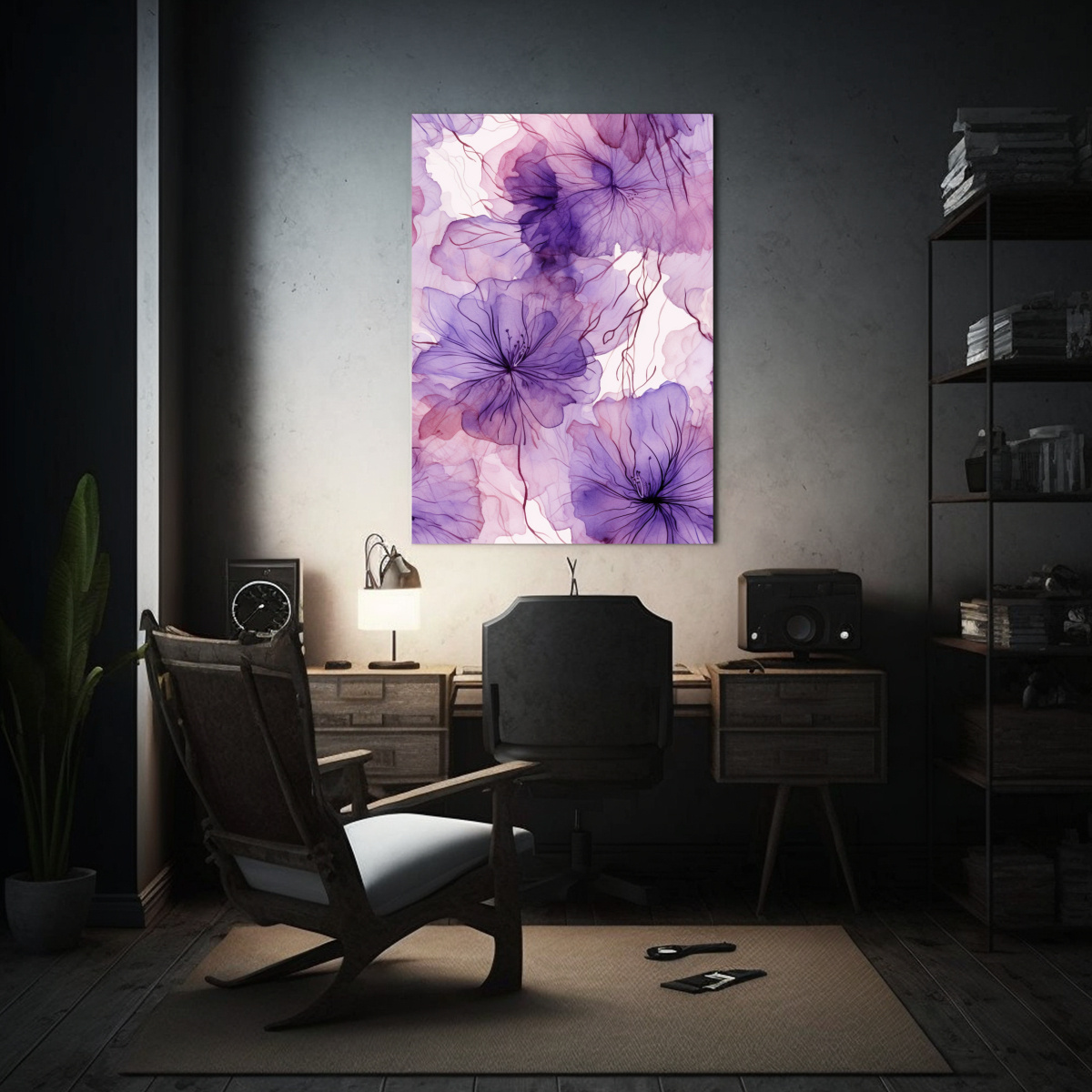 PATRÓN FLORAL INSPIRADOR DE ARTE JAPONÉS EN 60X90 CM - 2