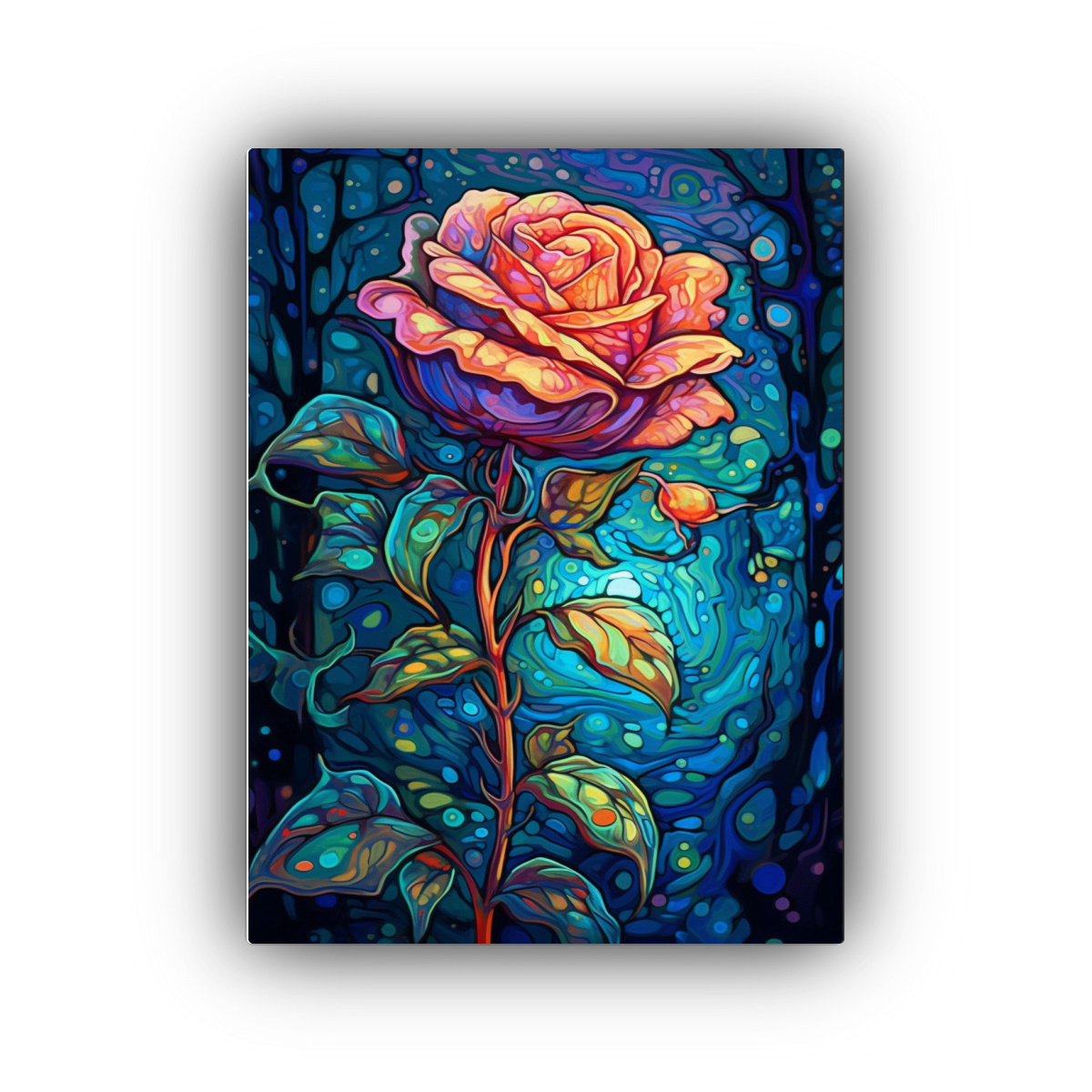 EXPRESIÓN ADORNO ESTILO DA, ROSA ABSTRACTA EN 30X45 CM - 1