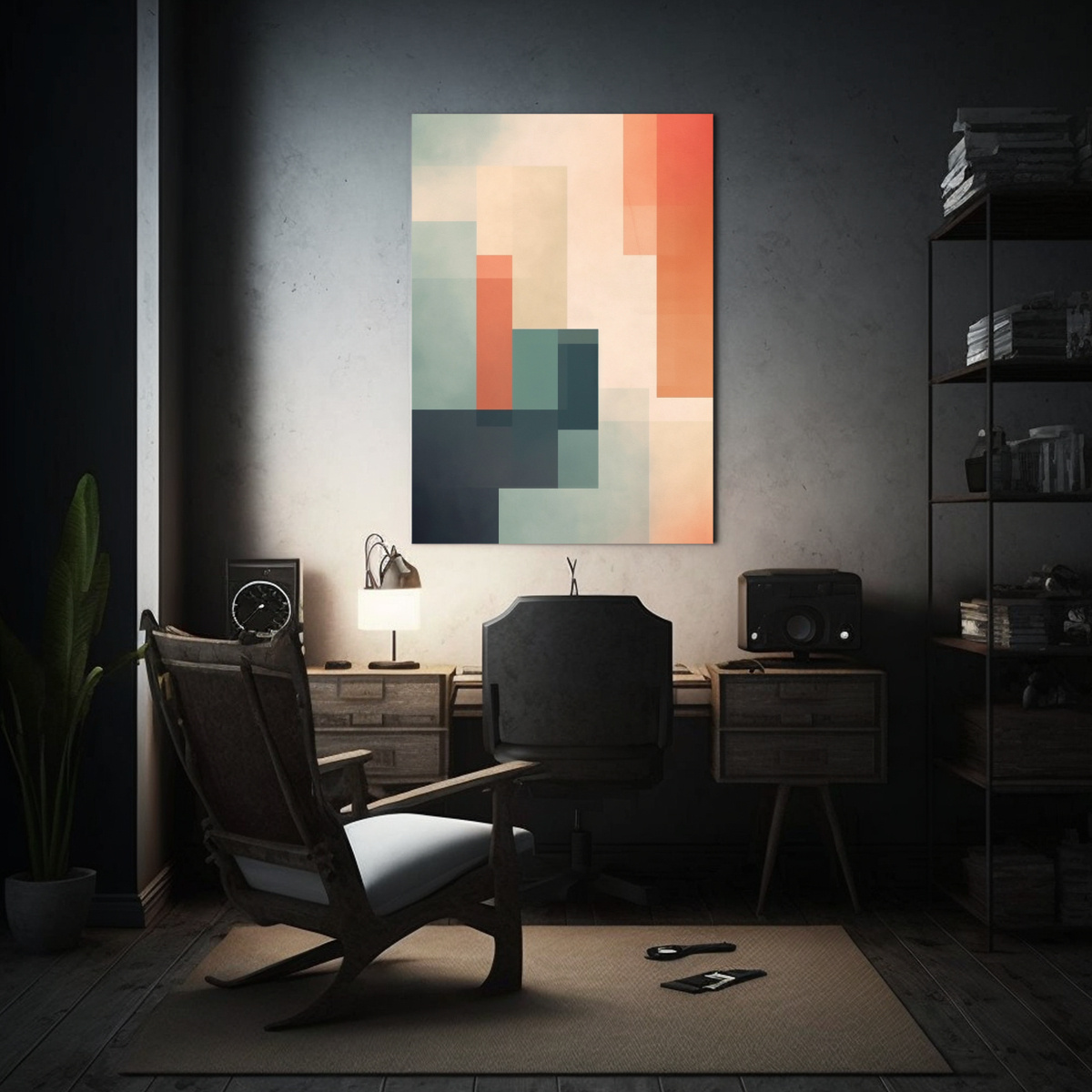 CUADRO DECORATIVO MINIMALISTA, PINTURA ABSTRACTA 20X30 CM - 2