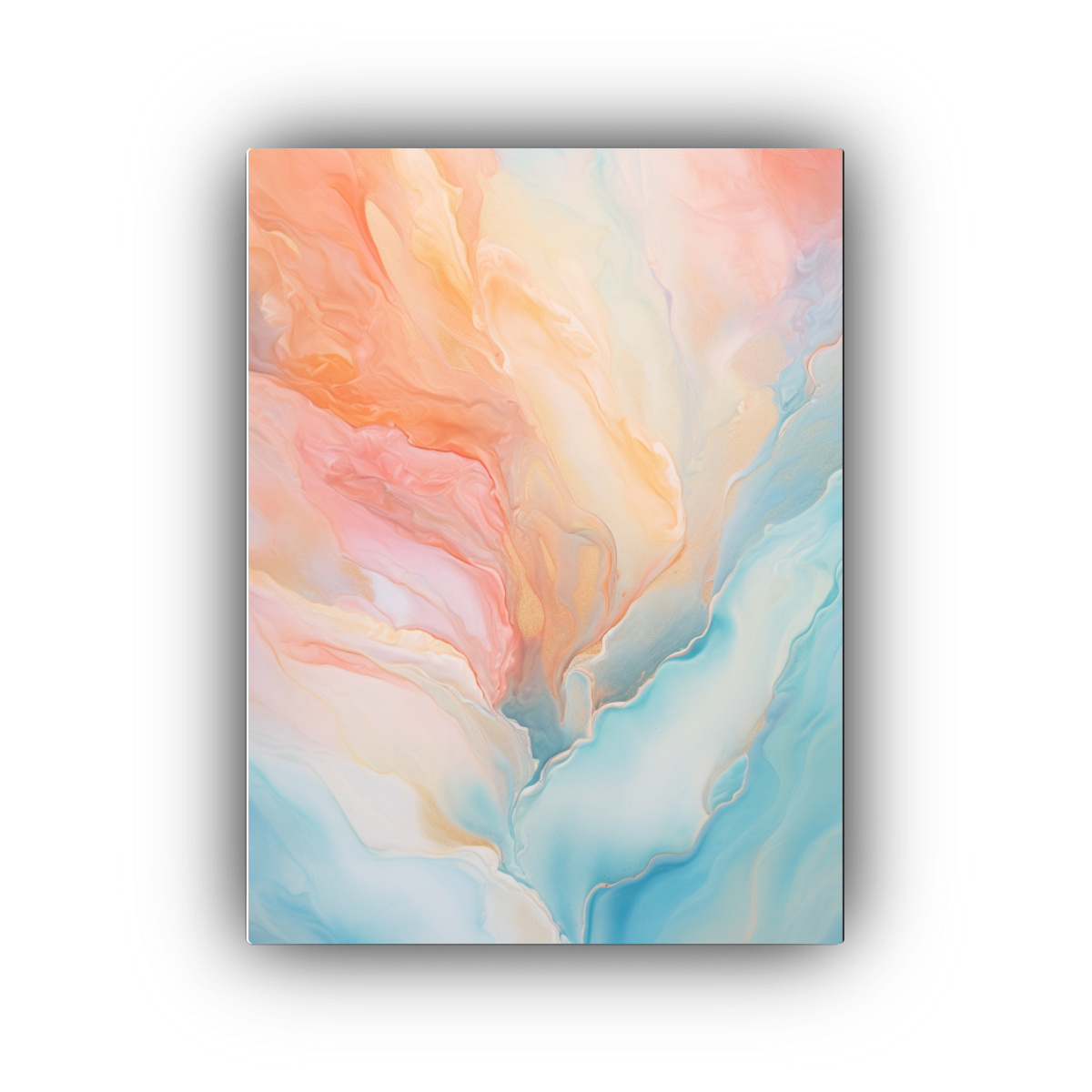 CUADRO ABSTRACTO CON COLORES PASTEL SUAVES Y 50X65 CM - 1