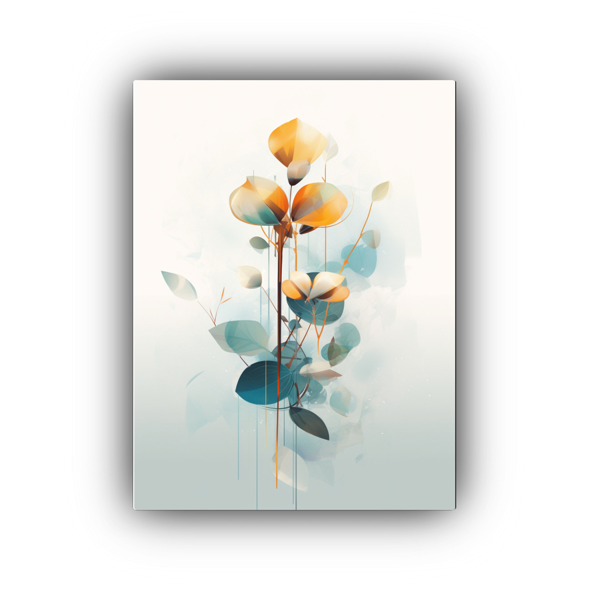 CUADRO ABSTRACTO CON DISEÑO BOTÁNICO INNOVADOR 50X65 CM - 1