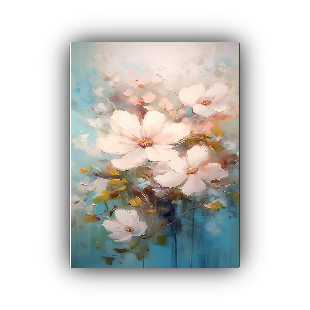 CUADRO MODERNO ÚNICO: FLORES MÁS ABSTRACTAS Y 40X60 CM - 1