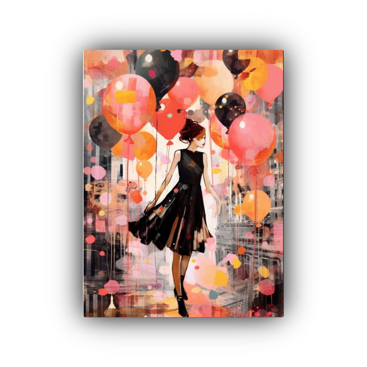 PINTURA MODERNA DE STREET ART CON DAMA DE LA MODA 50X65 CM - 1