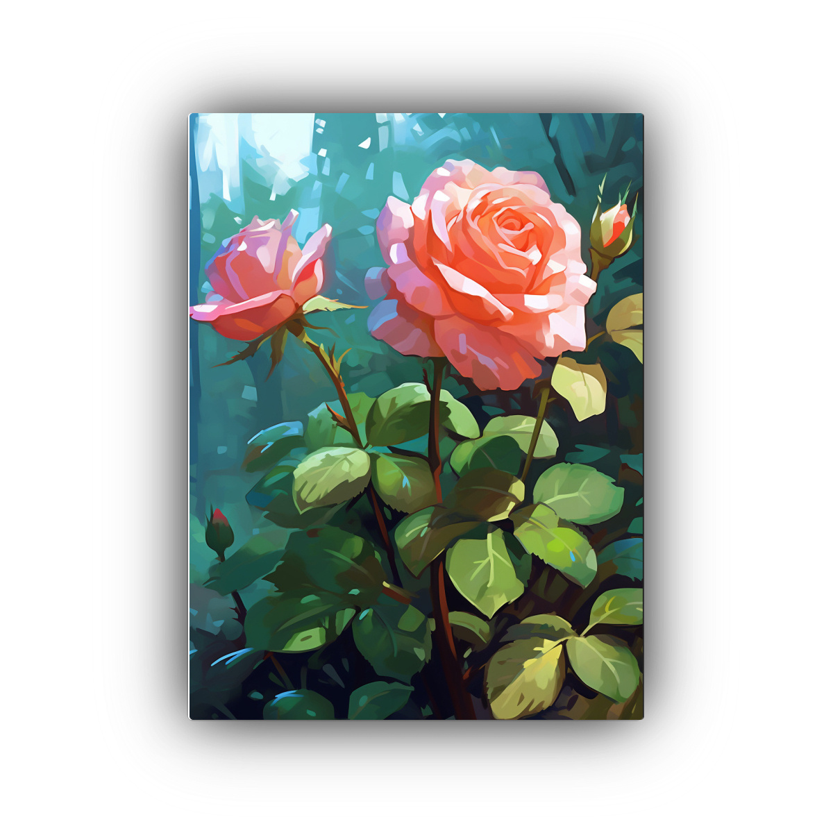 PINTURA LIENZO DE ROSAS ESTILO FOTORREALISTA 80X120 CM - 1
