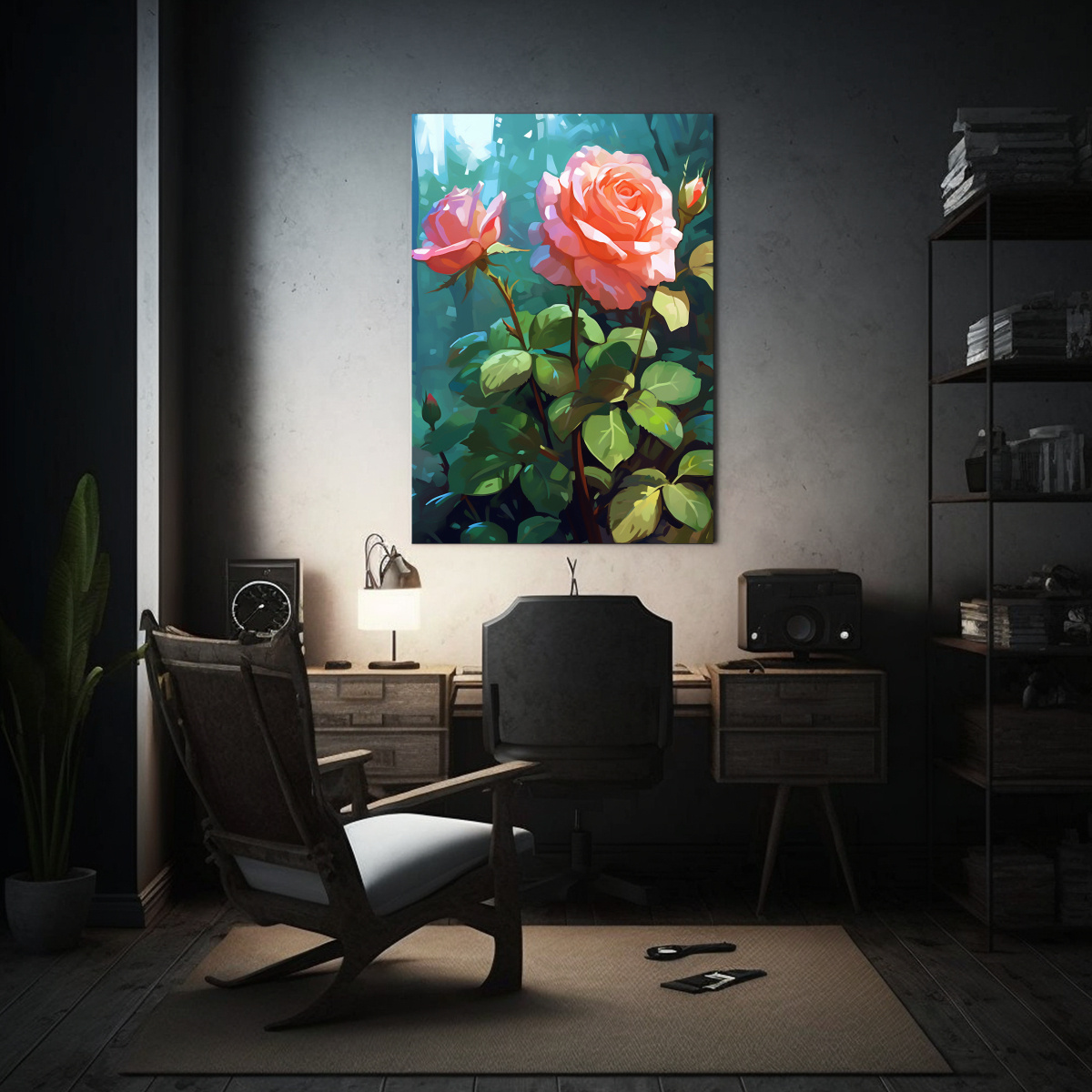 PINTURA LIENZO DE ROSAS ESTILO FOTORREALISTA 80X120 CM - 2
