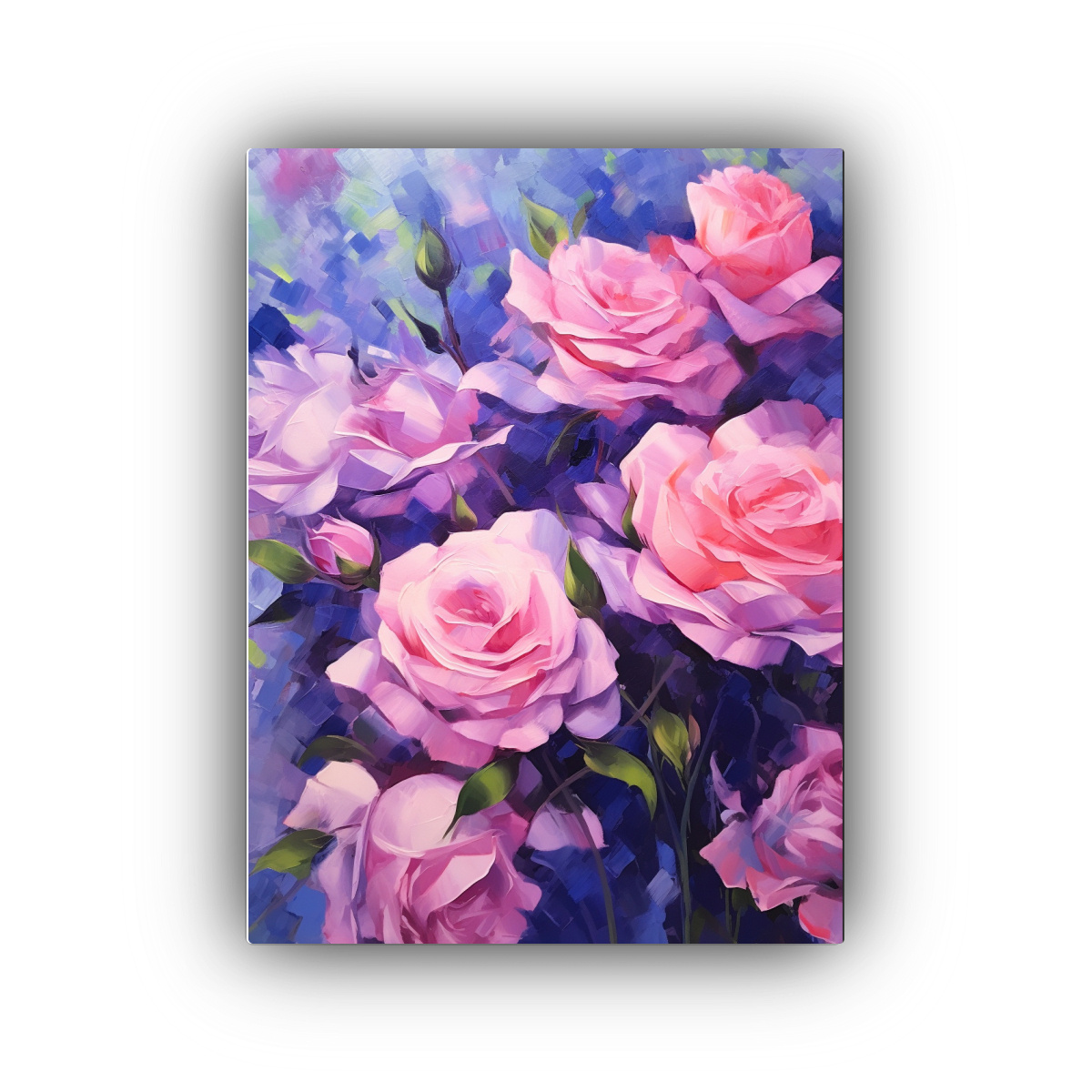 LIENZO FORMA ARMONÍA DE COLORES PINTURA ROSAS 60X90 CM - 1