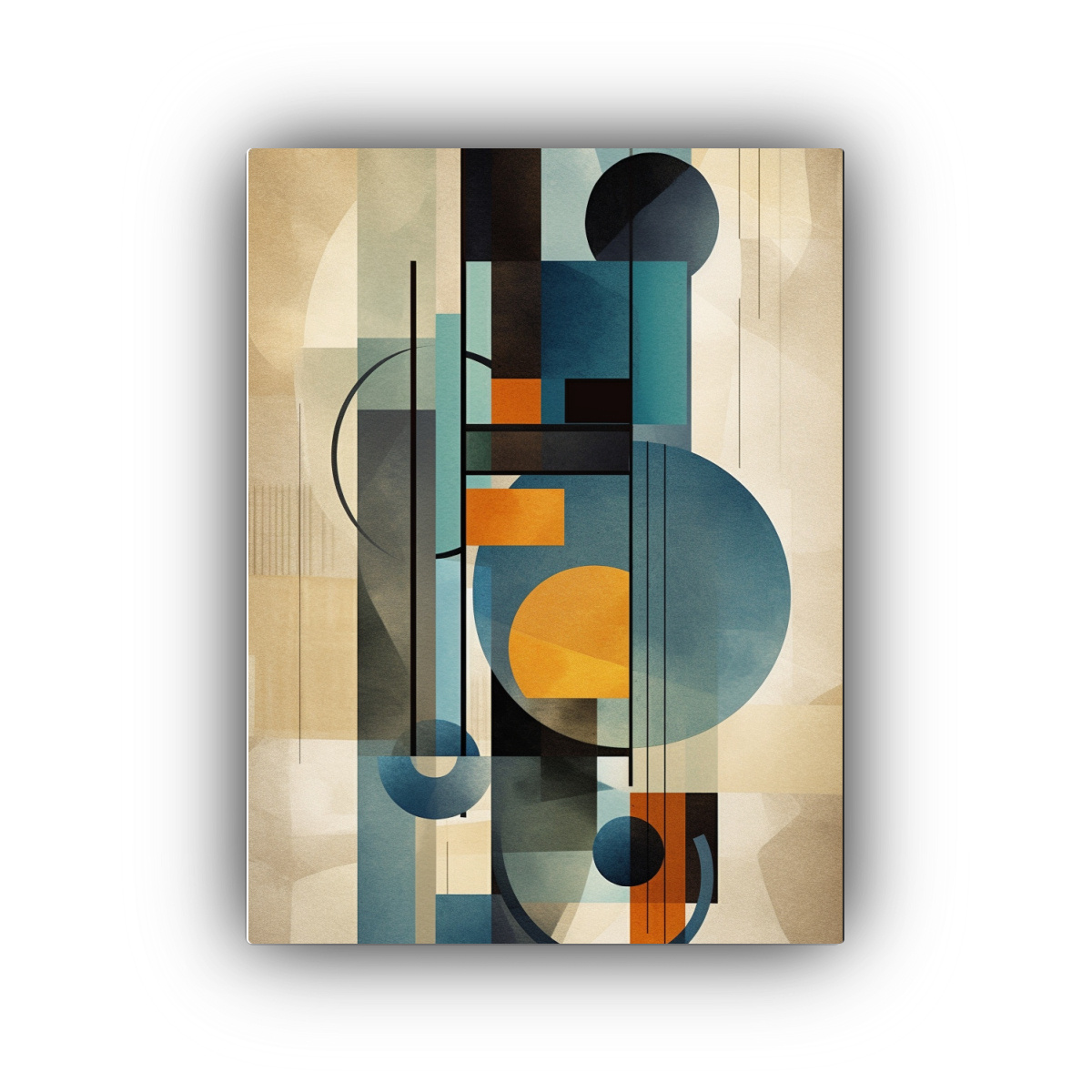 CUADRO CONCEPTUAL PODER EN TONOS AZUL GRISÁCEO Y 80X120 CM - 1