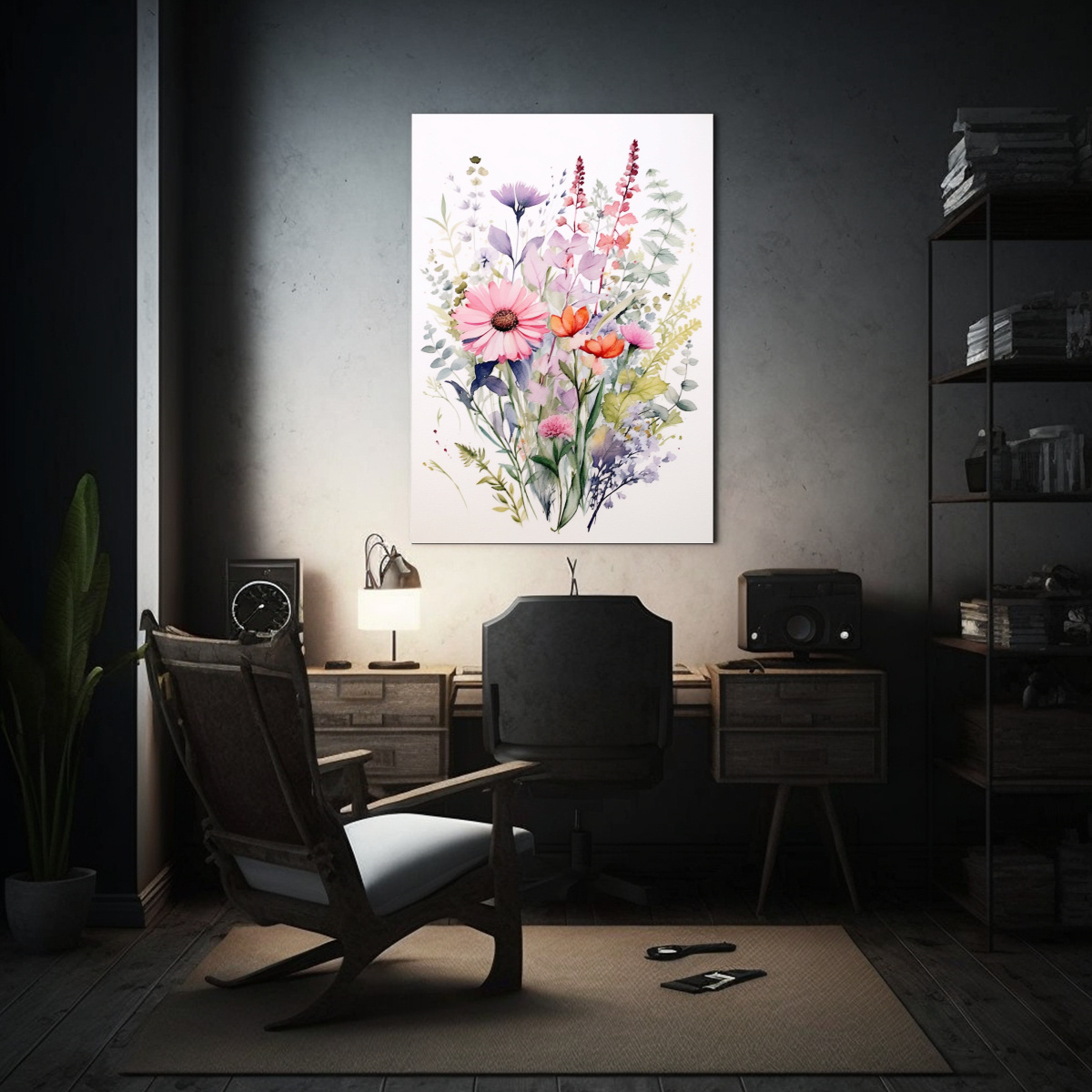 ARTE DE PARED BOTÁNICO EN ACUARELA DE ALTA 50X75 CM - 2