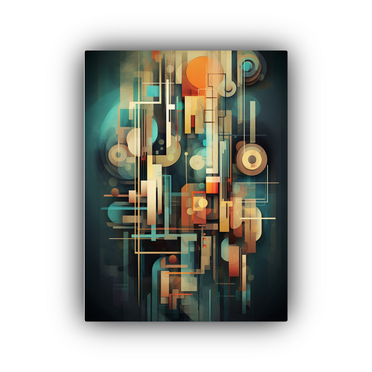 PINTURA ABSTRACTA Y GEOMÉTRICA DE ALTA CALIDAD 80X120 CM - 1