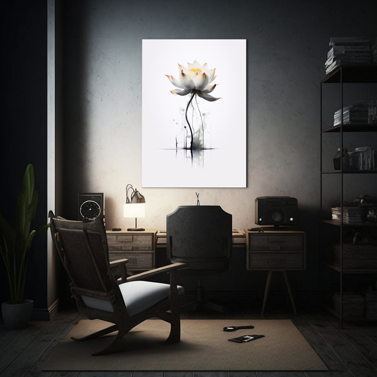 PINTURA DECORATIVA INSPIRACIÓN CALMA LOTO FLOR 40X60 CM - 2