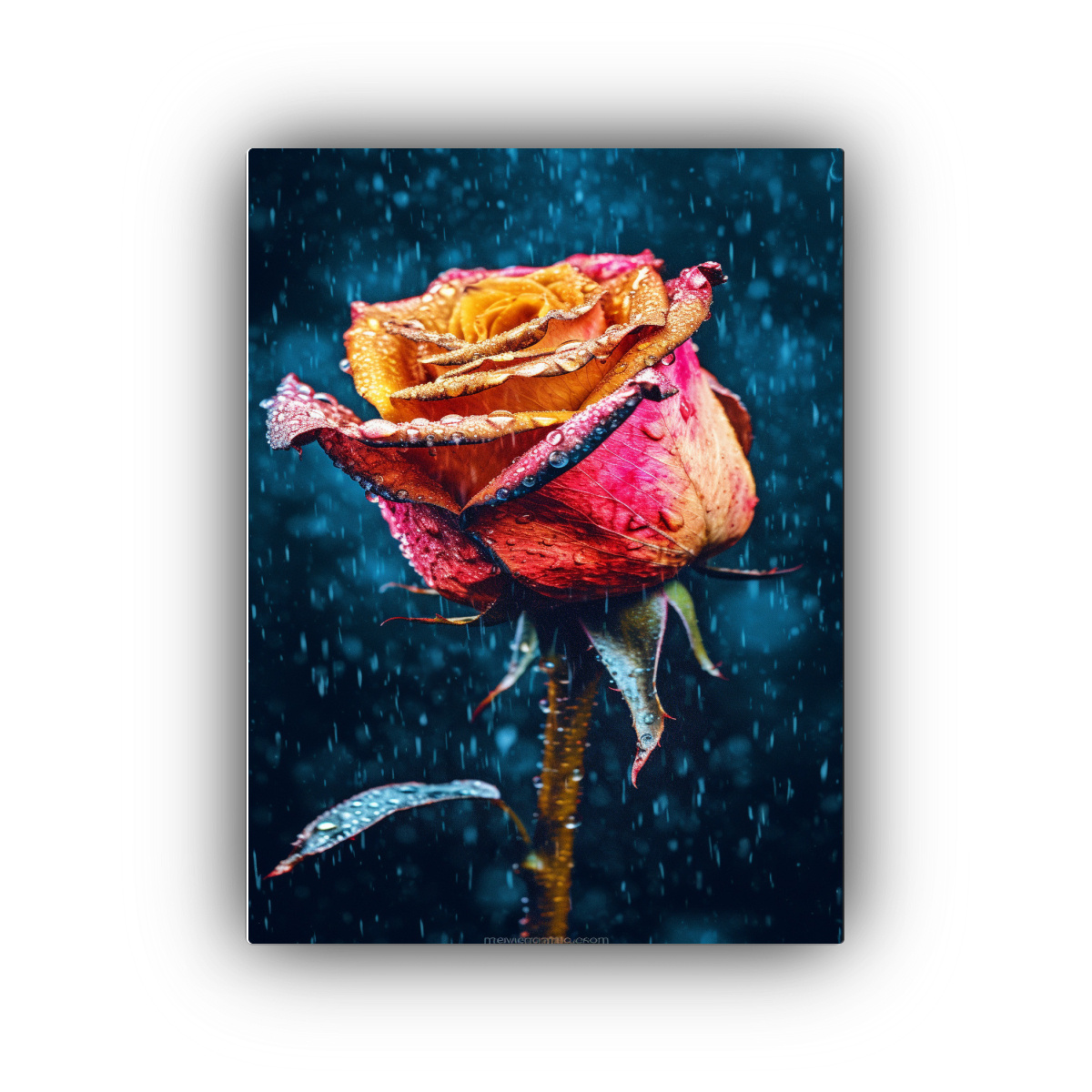 PINTURA DECORATIVA CON TONOS CÁLIDOS DE ROSA 40X60 CM - 1