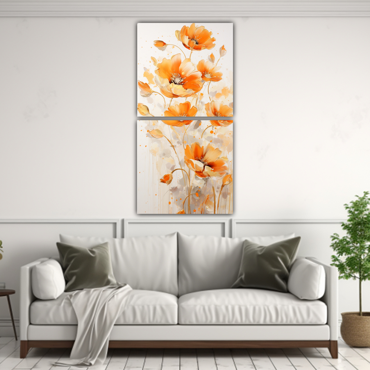 PINTURA ACRÍLICA MODERNA EN BLANCO 50X100 CM - 2