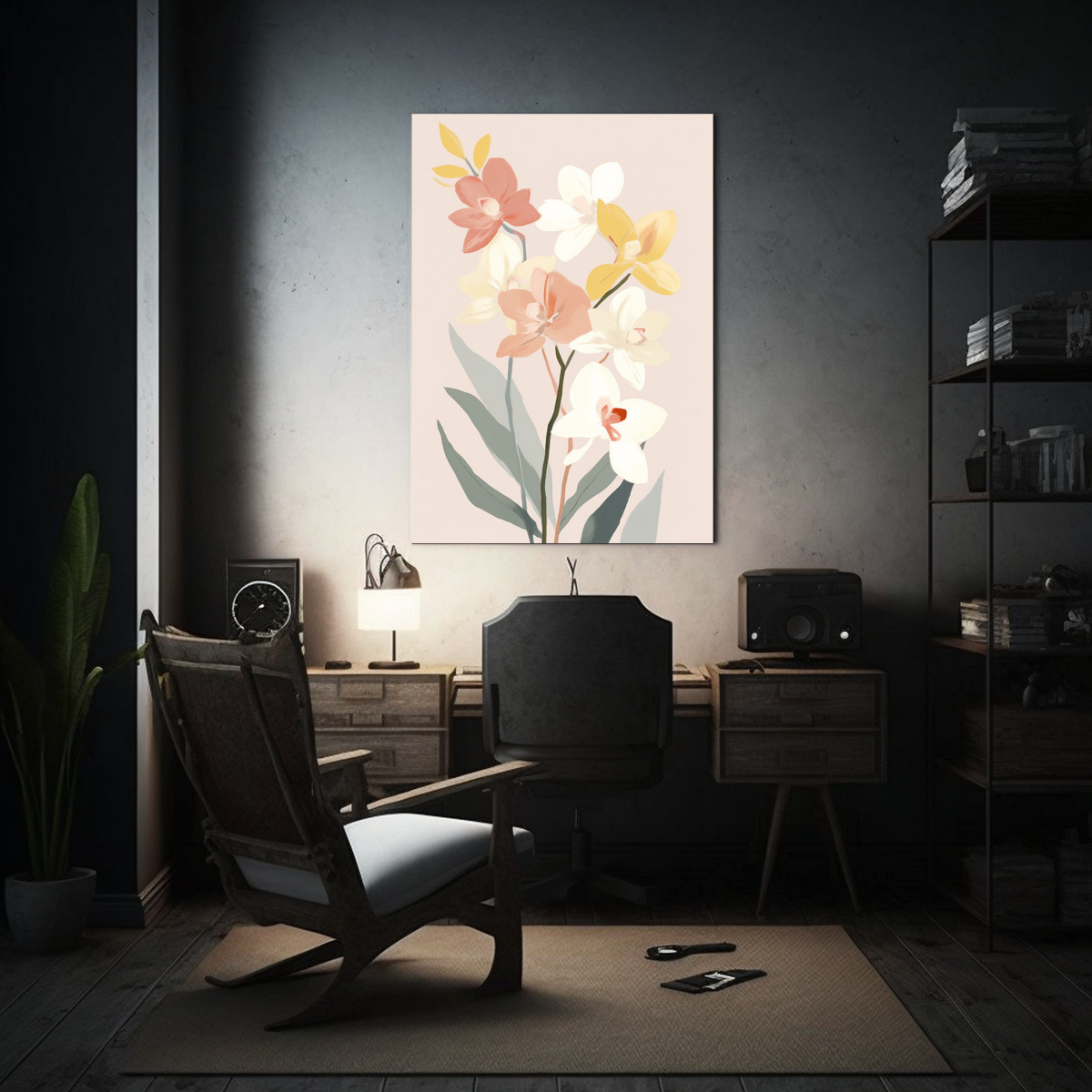 CUADRO ORIGINAL DE ORQUÍDEA: ARMONÍA DELICADA 30X40 CM - 2