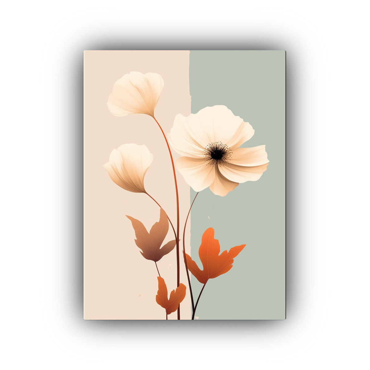 CUADRO FLORAL BOHEMIO DE COLORES NATURALES 40X50 CM - 1
