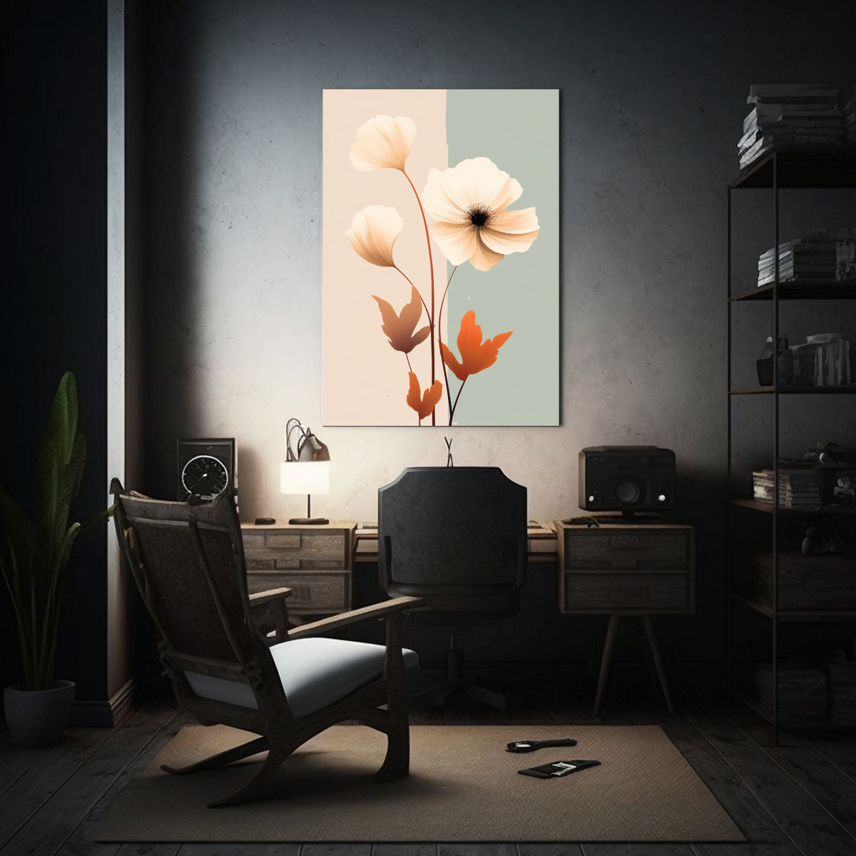CUADRO FLORAL BOHEMIO DE COLORES NATURALES 40X50 CM - 2