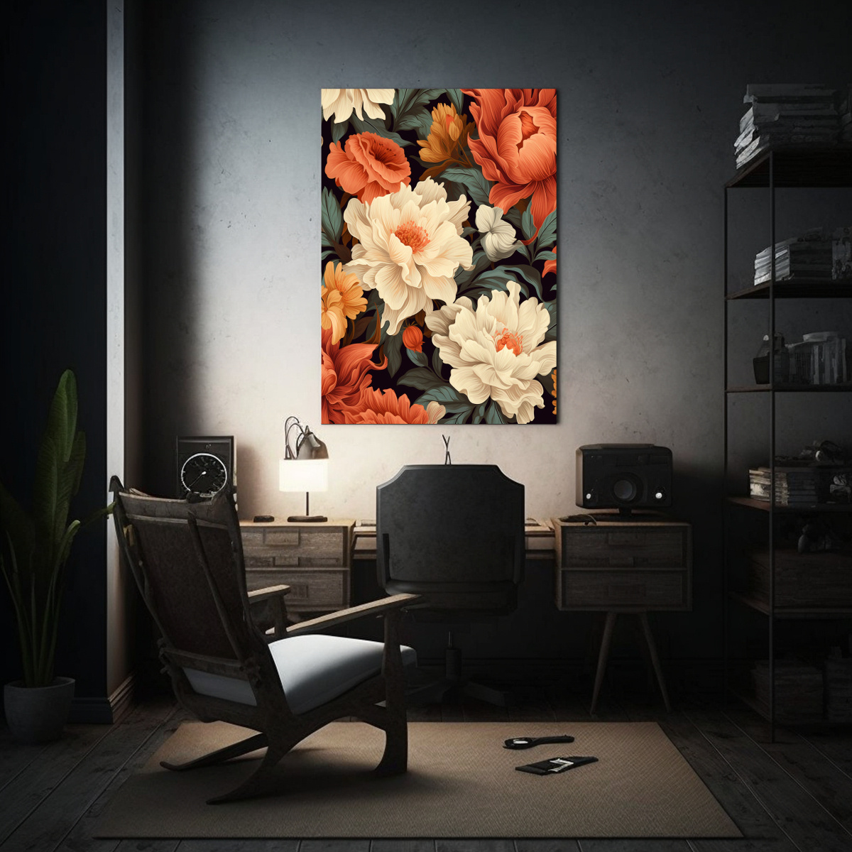 PATRÓN FLORAL SIN COSTURAS SALA DE ARTE MODERNO 30X45 CM - 2