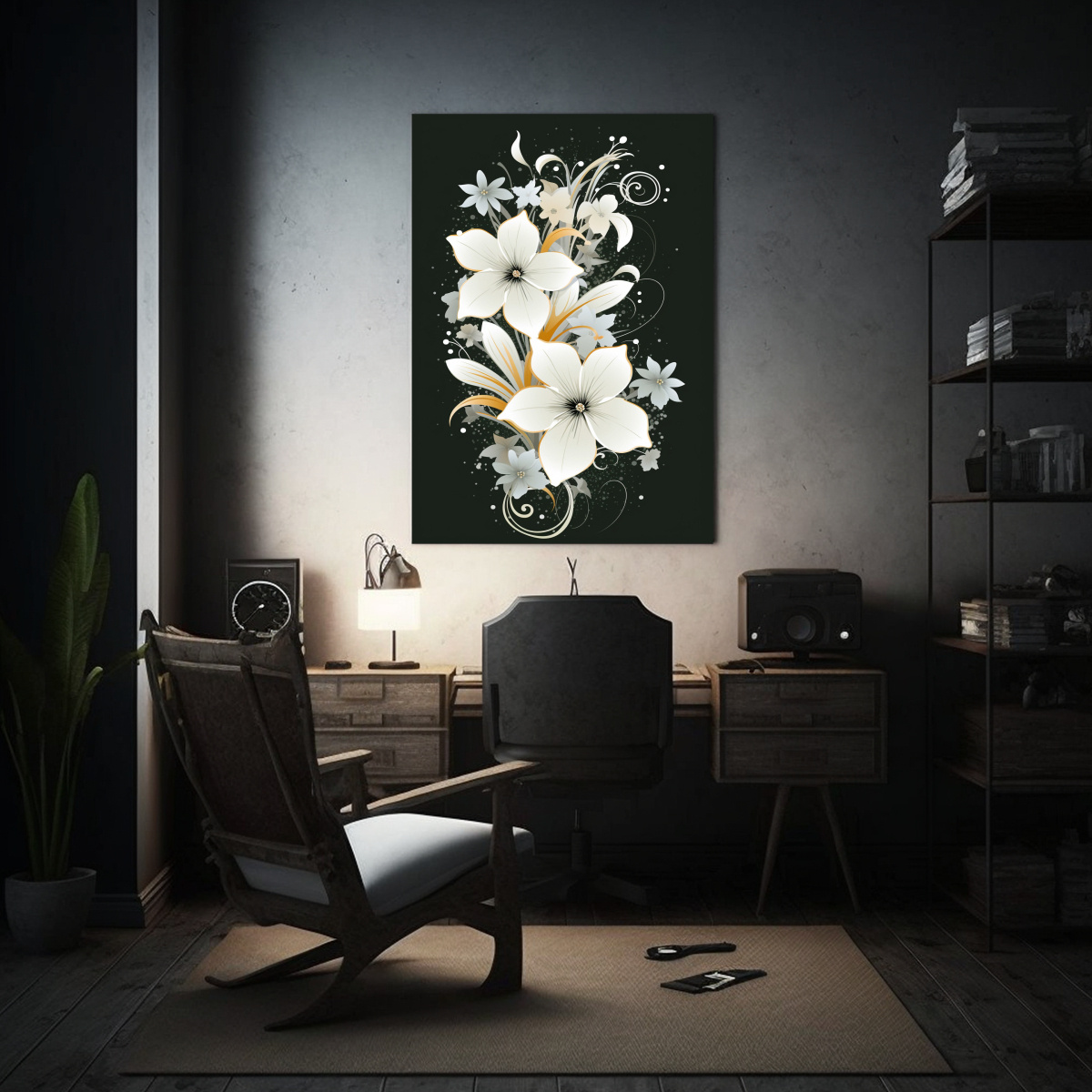 CUADRO DE EXPRESIÓN FLORAL CON COLORES VIBRANTES 50X65 CM - 2