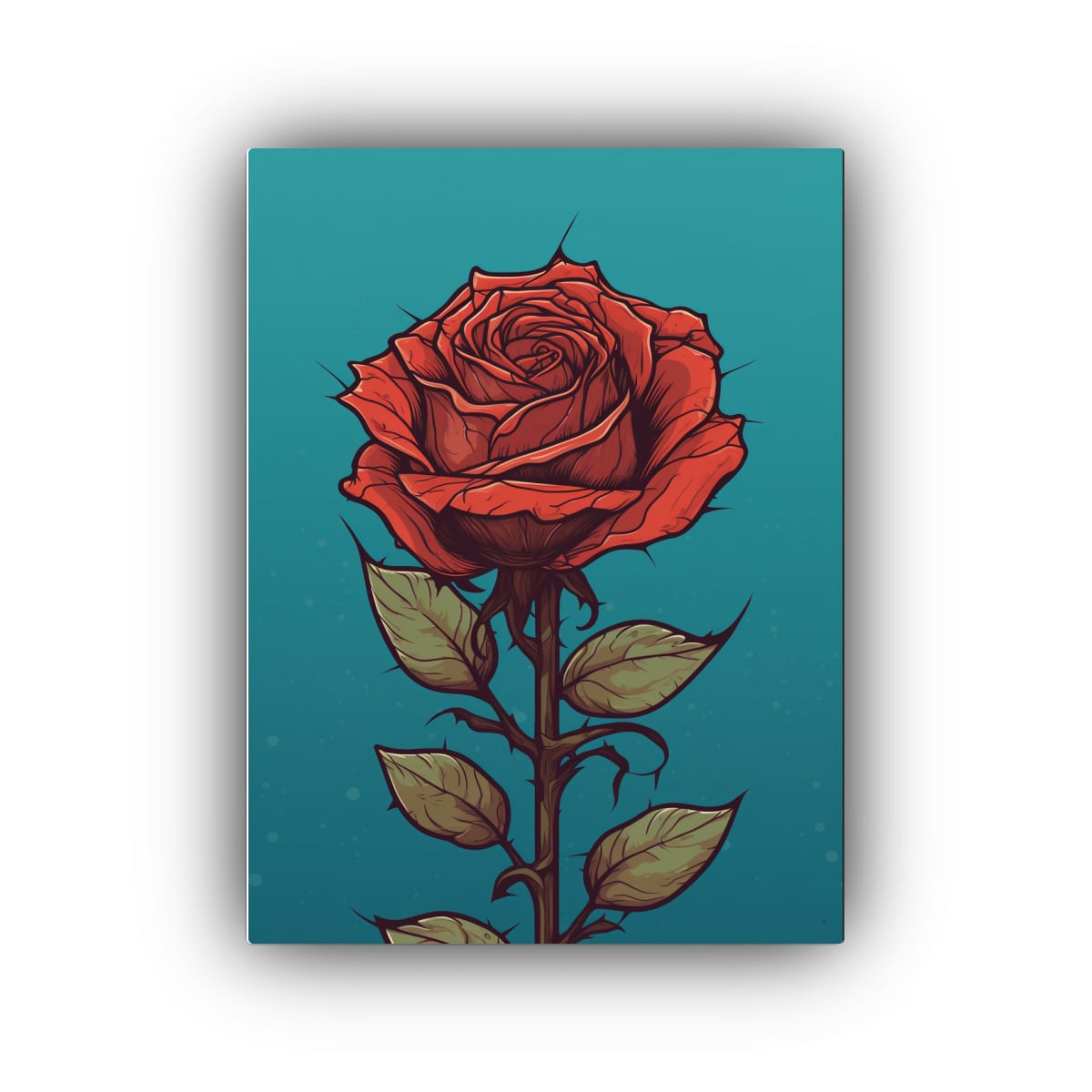 PINTURA DECORATIVA LIENZO DISEÑO ROSA ROJA 30X40 CM - 1