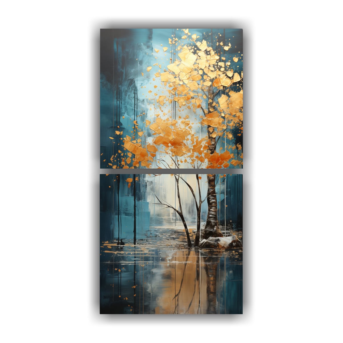 DISEÑO CALIDEZ: SET 2 TELAS EN BASTIDOR 80X160 CM - 1