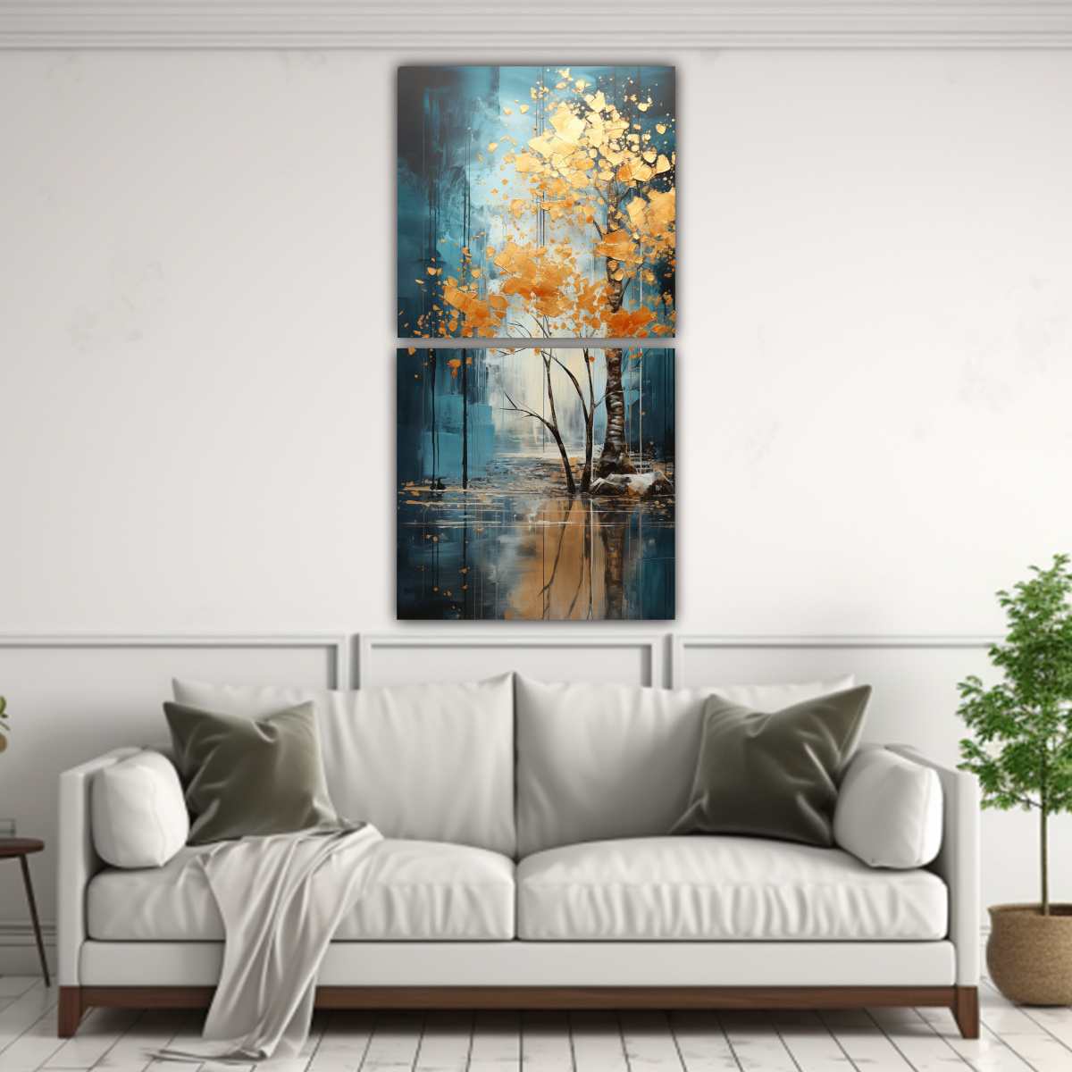DISEÑO CALIDEZ: SET 2 TELAS EN BASTIDOR 80X160 CM - 2