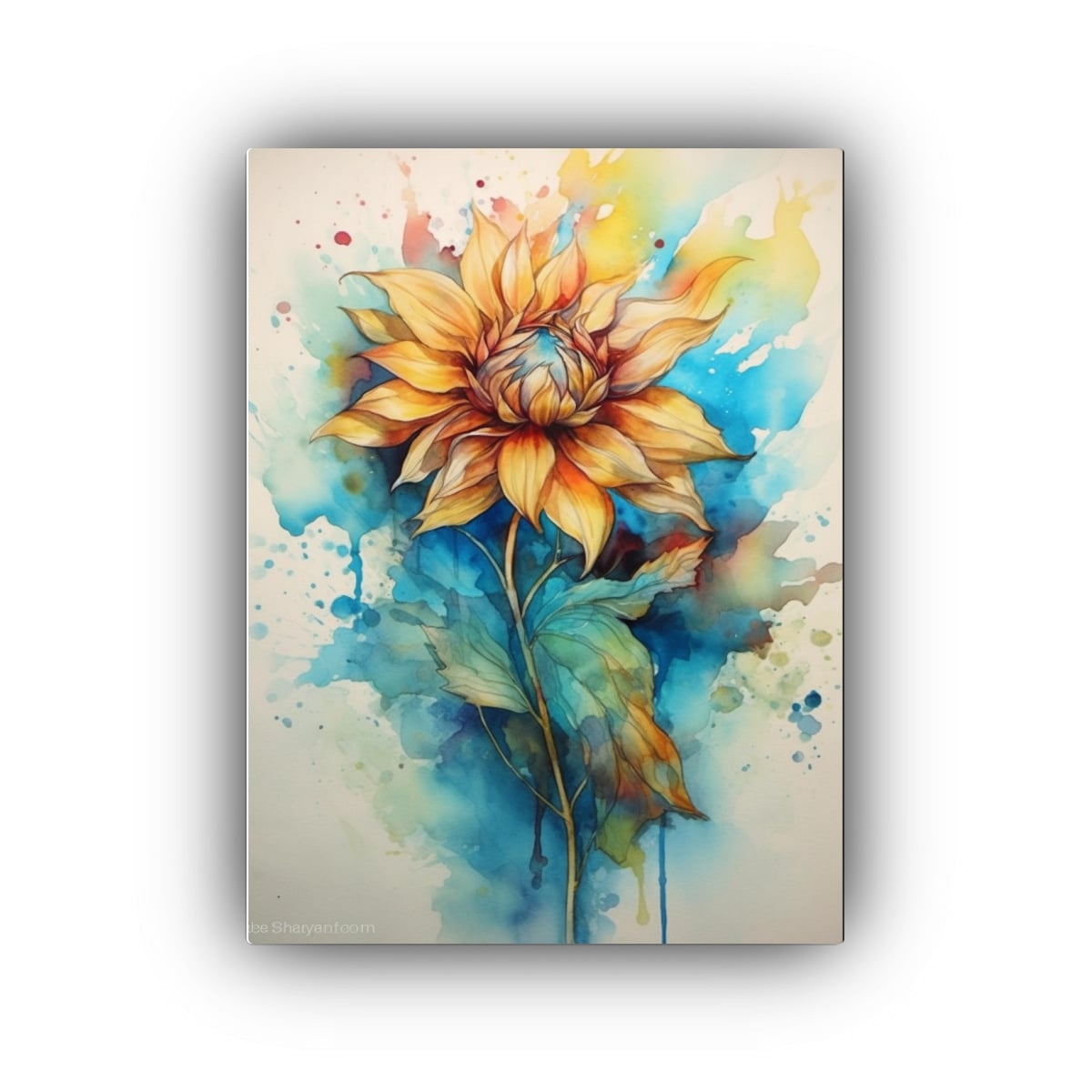 PINTURA DECORATIVA DE FLORES INSPIRADORAS ESTILO 20X30 CM - 1