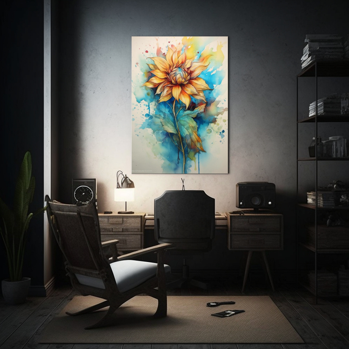 PINTURA DECORATIVA DE FLORES INSPIRADORAS ESTILO 20X30 CM - 2
