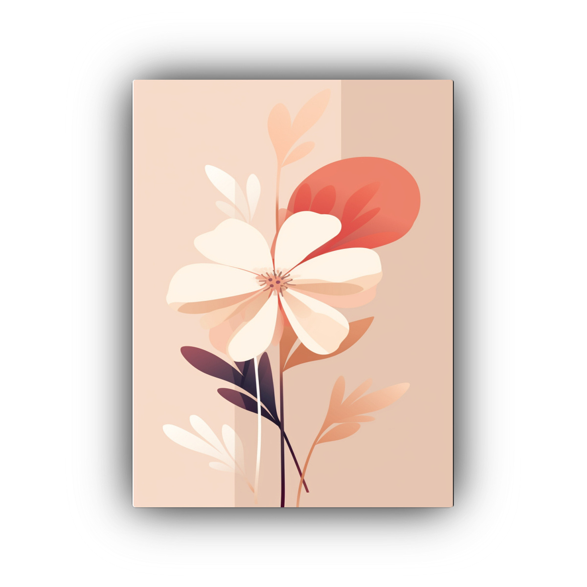 PINTURA ABSTRACTA DE FLOR EN LIENZO: RIQUEZA 60X90 CM - 1
