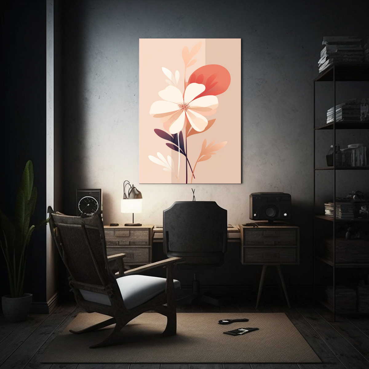 PINTURA ABSTRACTA DE FLOR EN LIENZO: RIQUEZA 60X90 CM - 2