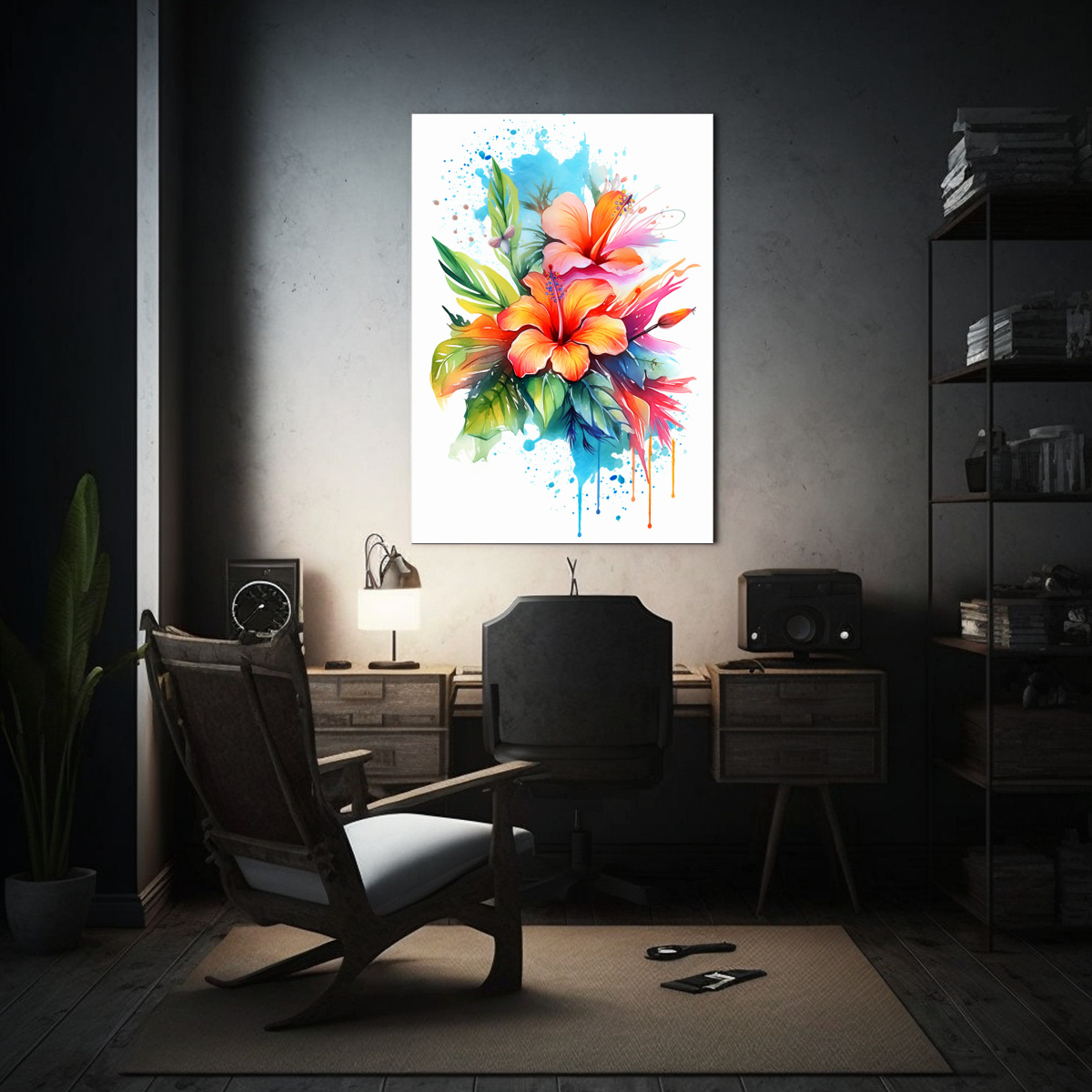 CUADRO VERTICAL FLOR TROPICAL PROTAGONISMO 20X30 CM - 2