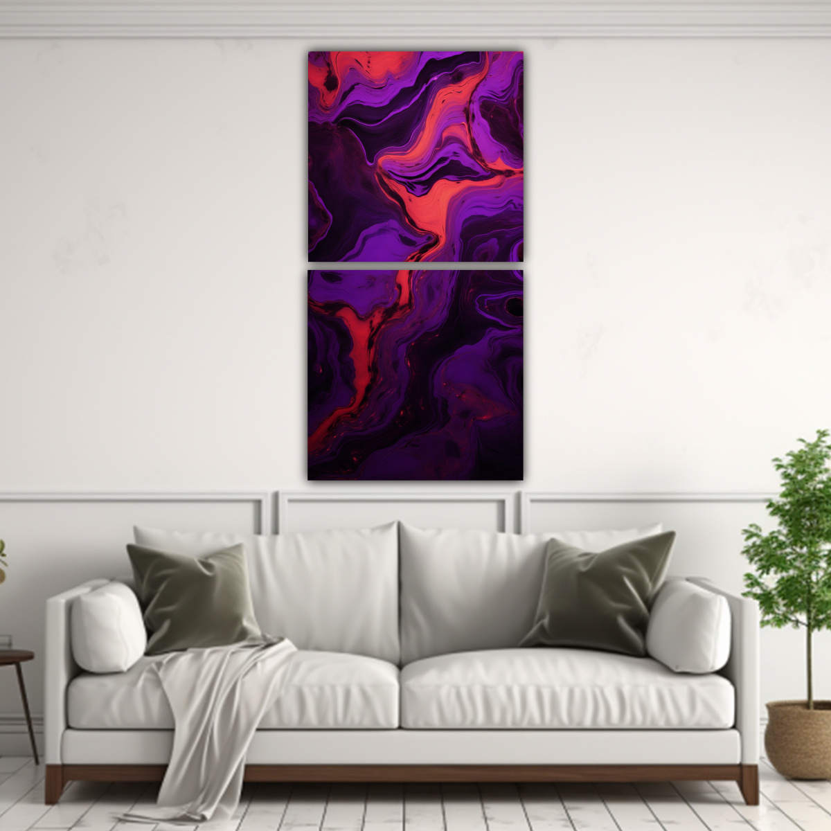 CUADROS FLUIDOS OSCUROS MINIMALISTAS CON 70X140 CM - 2