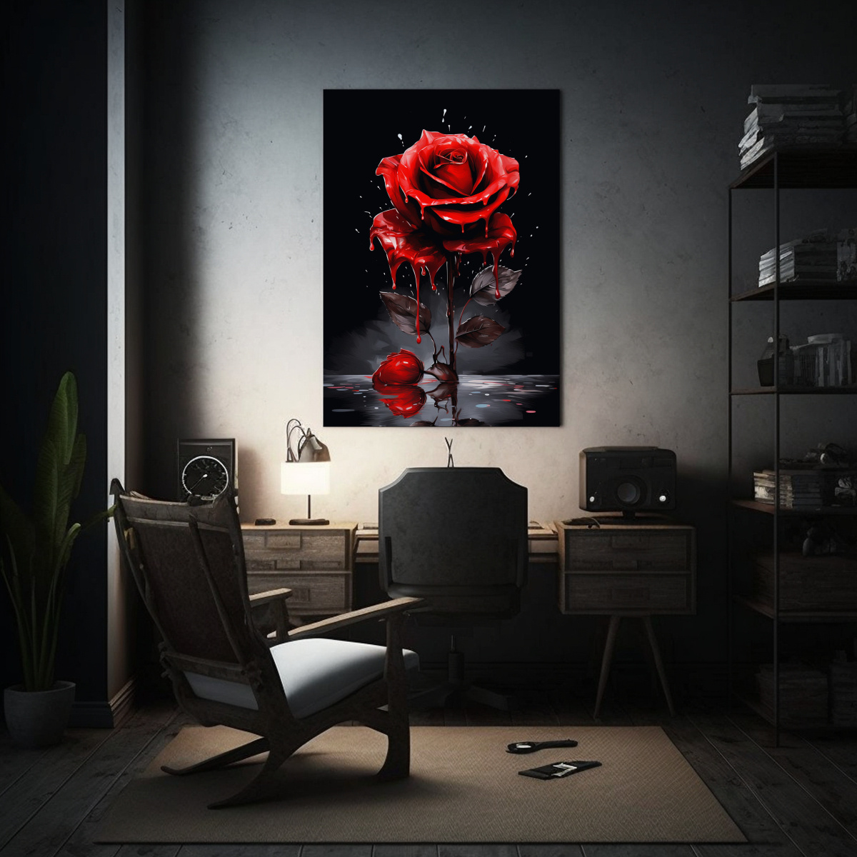 CUADRO COMPOSICIÓN REFINADA DE ROSAS ROJAS 50X65 CM - 2