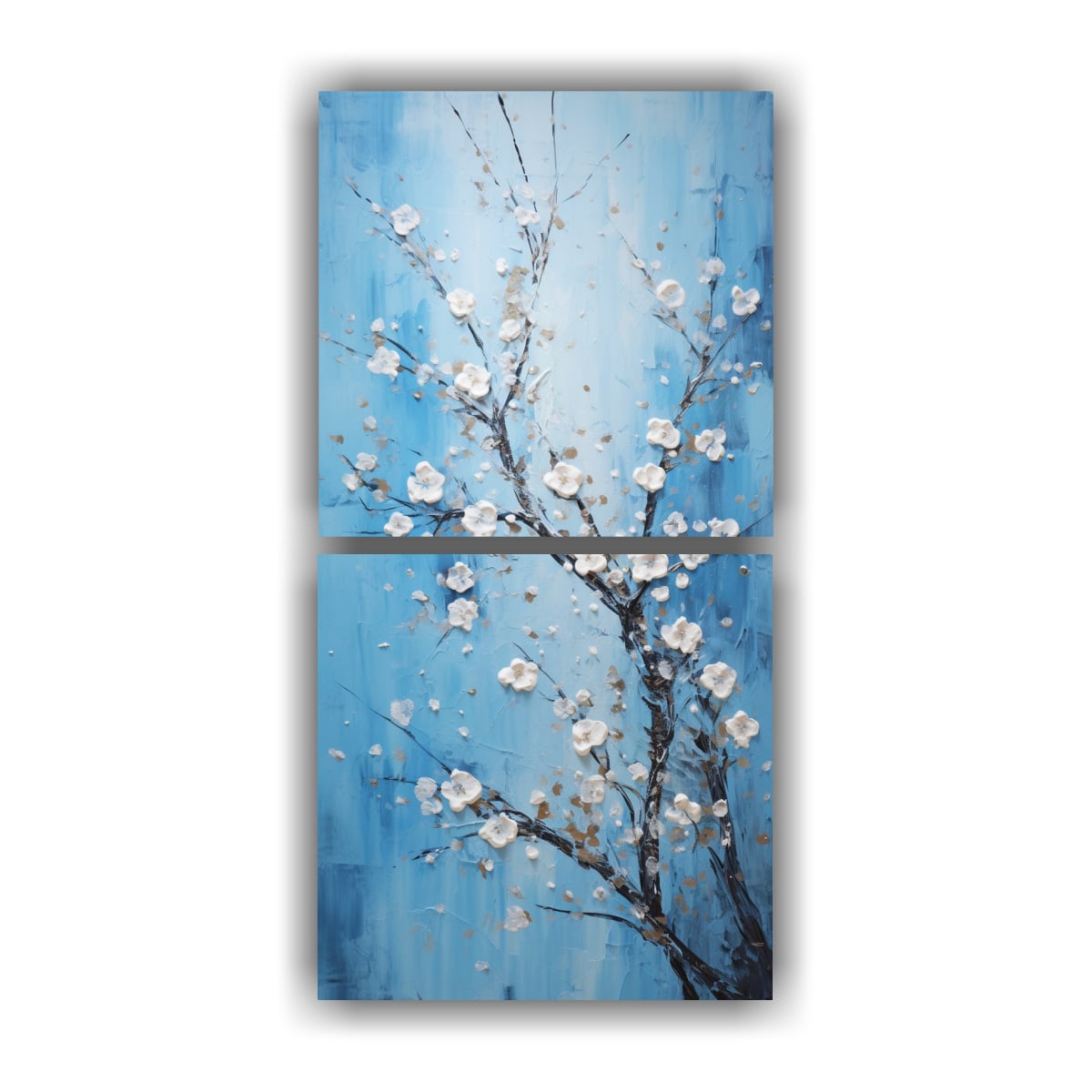 CUADROS ESTILO GALERÍA DE ÉPOCA CON FLORES DE 30X60 CM - 1