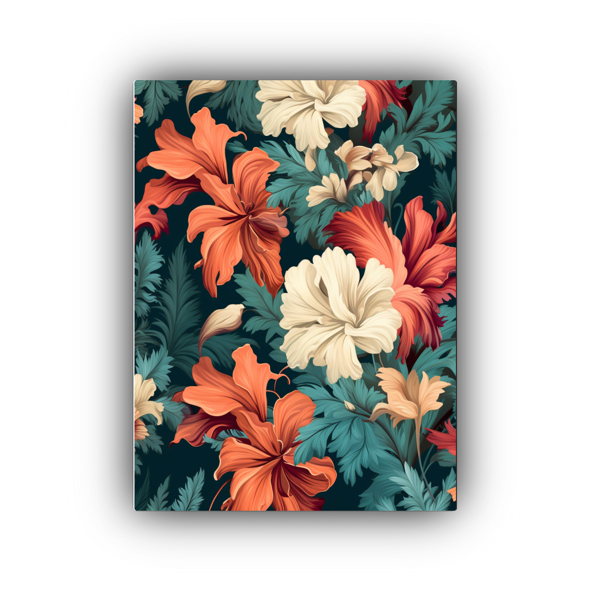 LIENZO FLORAL CON DELICADAS LÍNEAS INTERIORES 50X65 CM - 1