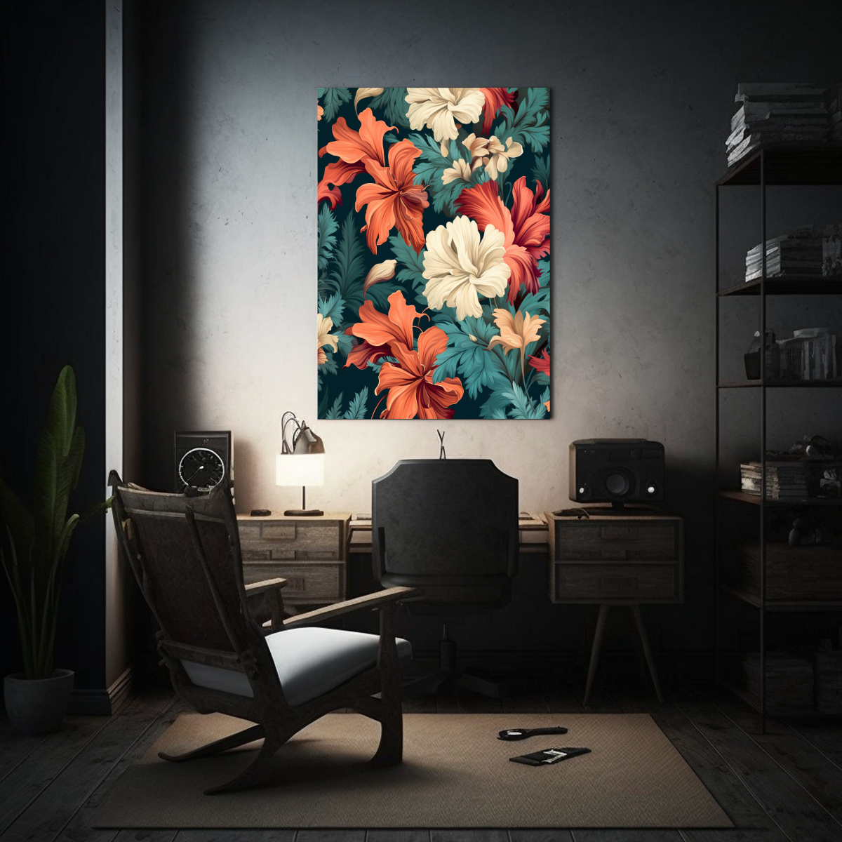 LIENZO FLORAL CON DELICADAS LÍNEAS INTERIORES 50X65 CM - 2