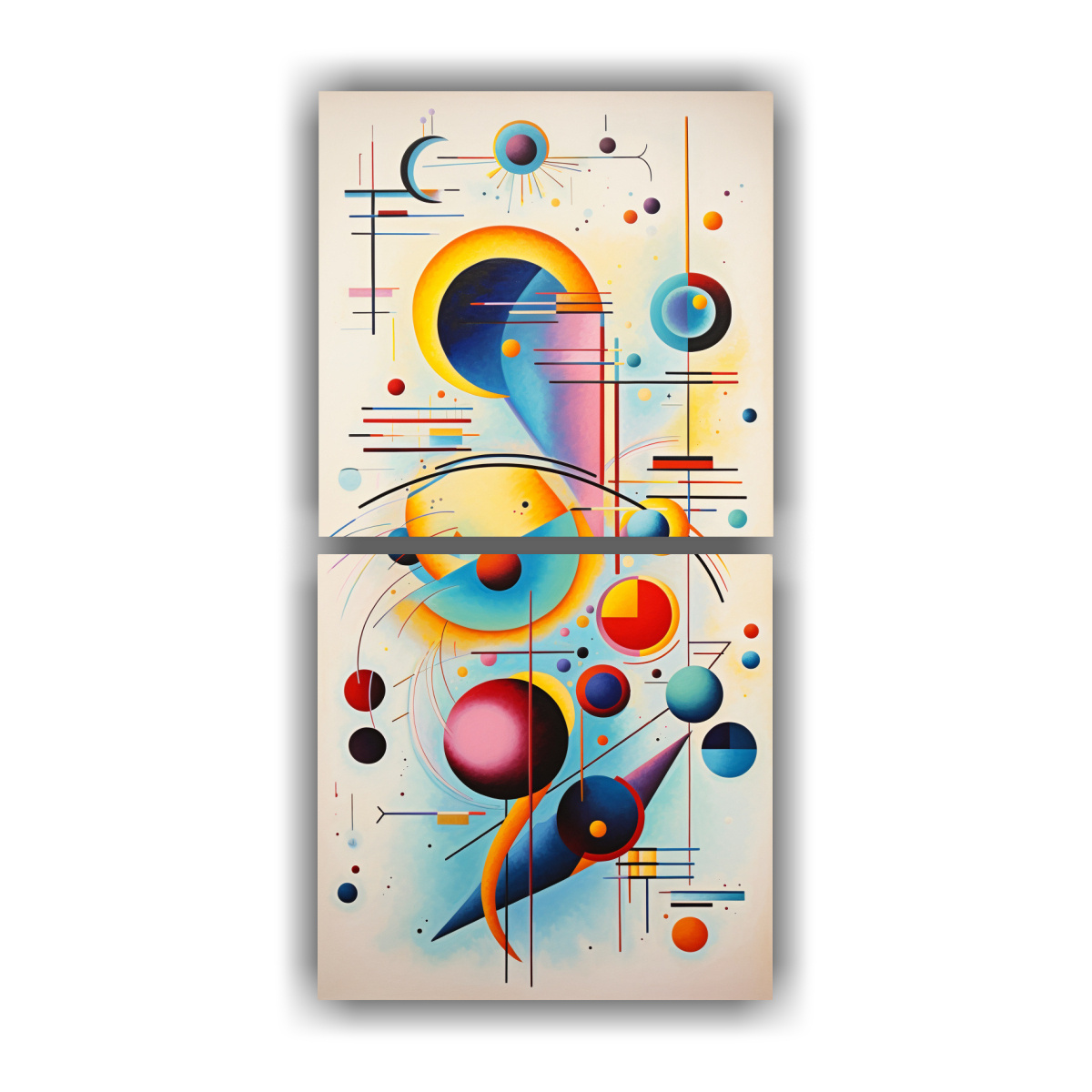 CONJUNTO DE TELAS EN BASTIDOR COMPOSICIÓN PARA 20X40 CM - 1