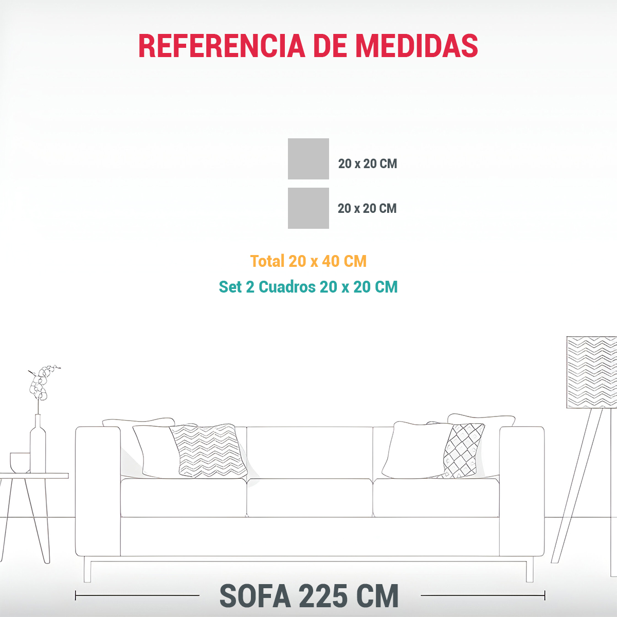 CONJUNTO DE TELAS EN BASTIDOR COMPOSICIÓN PARA 20X40 CM - 3