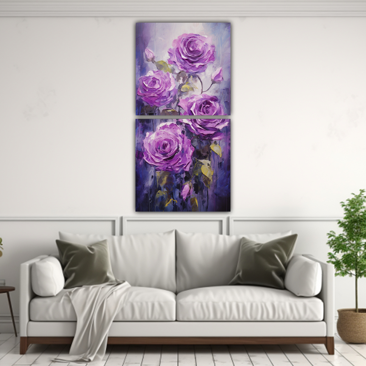 CUADROS ALEGRES: PINTURA EN LIENZO CON FORMA DE 50X100 CM - 2
